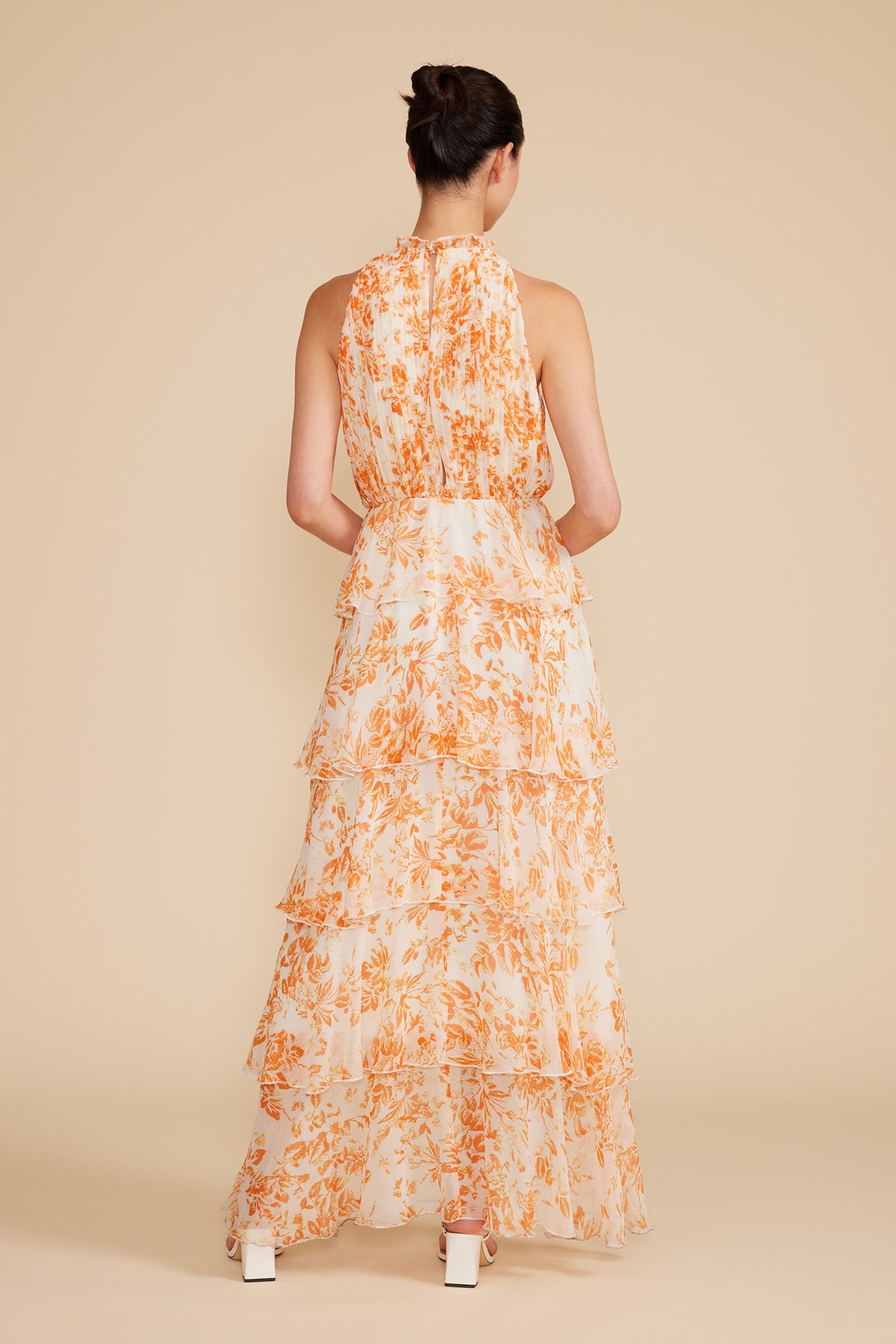 mari lou asym maxi dress Mari Tiered Dress by Lucy Paris Orange Floral / XS