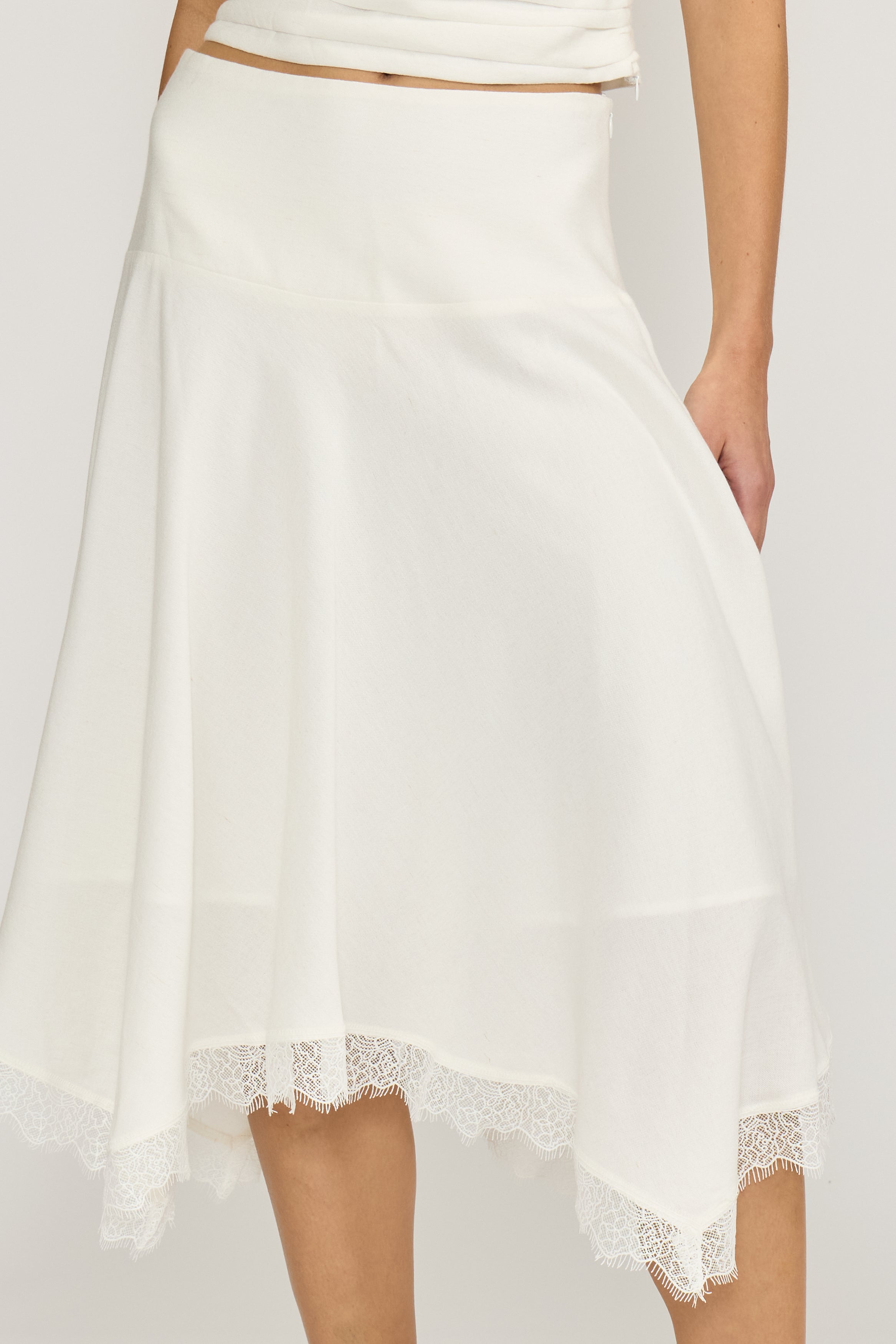 Lucy Paris - Tilly Asymmetrical Skirt - White