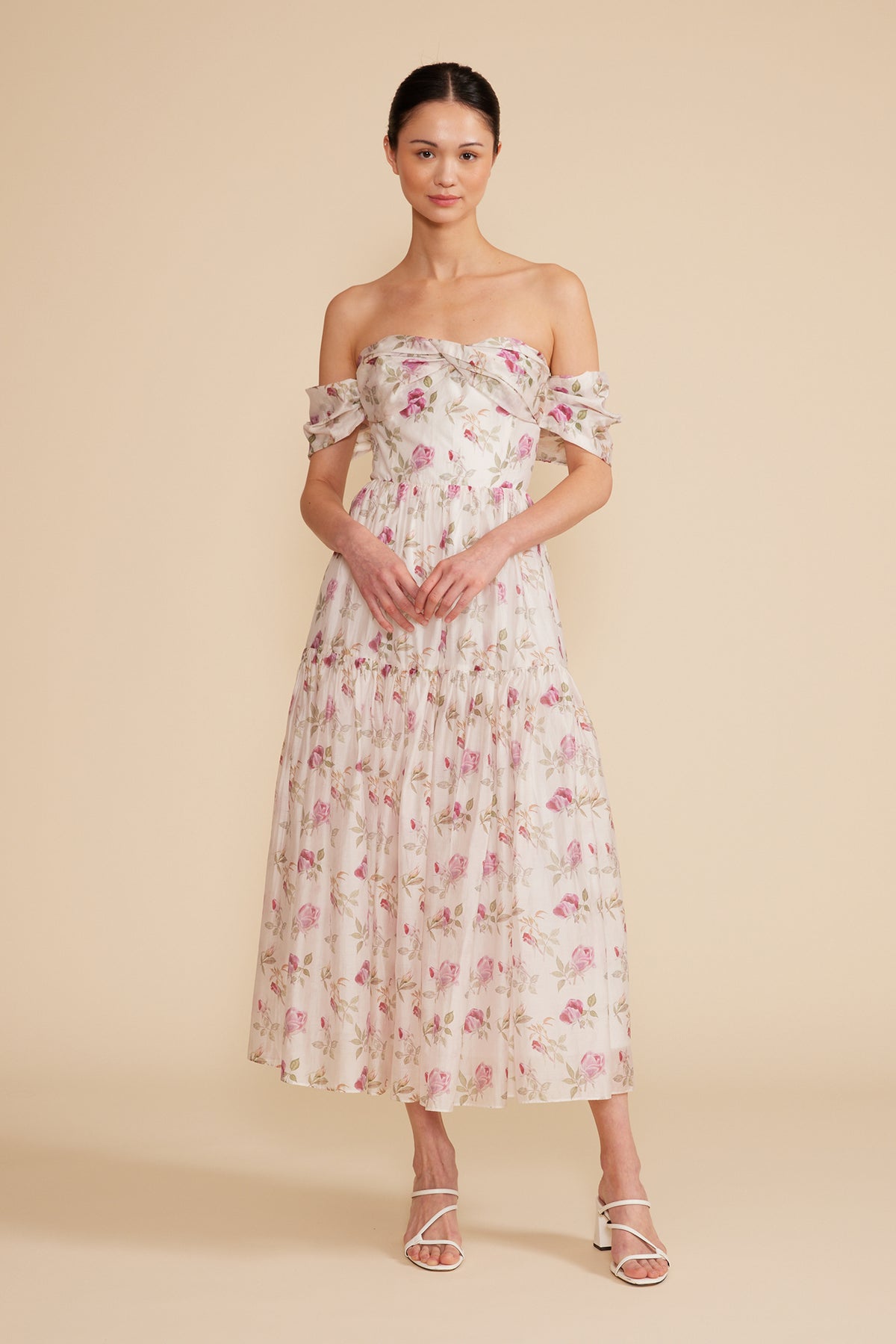 lucy paris off the shoulder rosette mini dress Lucy Paris - Catarina Dress