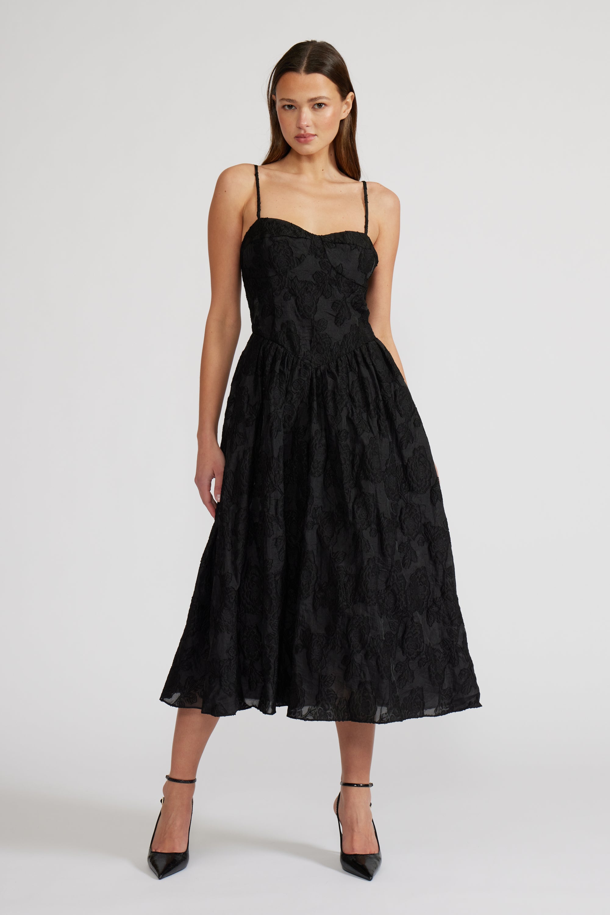 Lucy Paris - Ingrid Midi Dress - Black