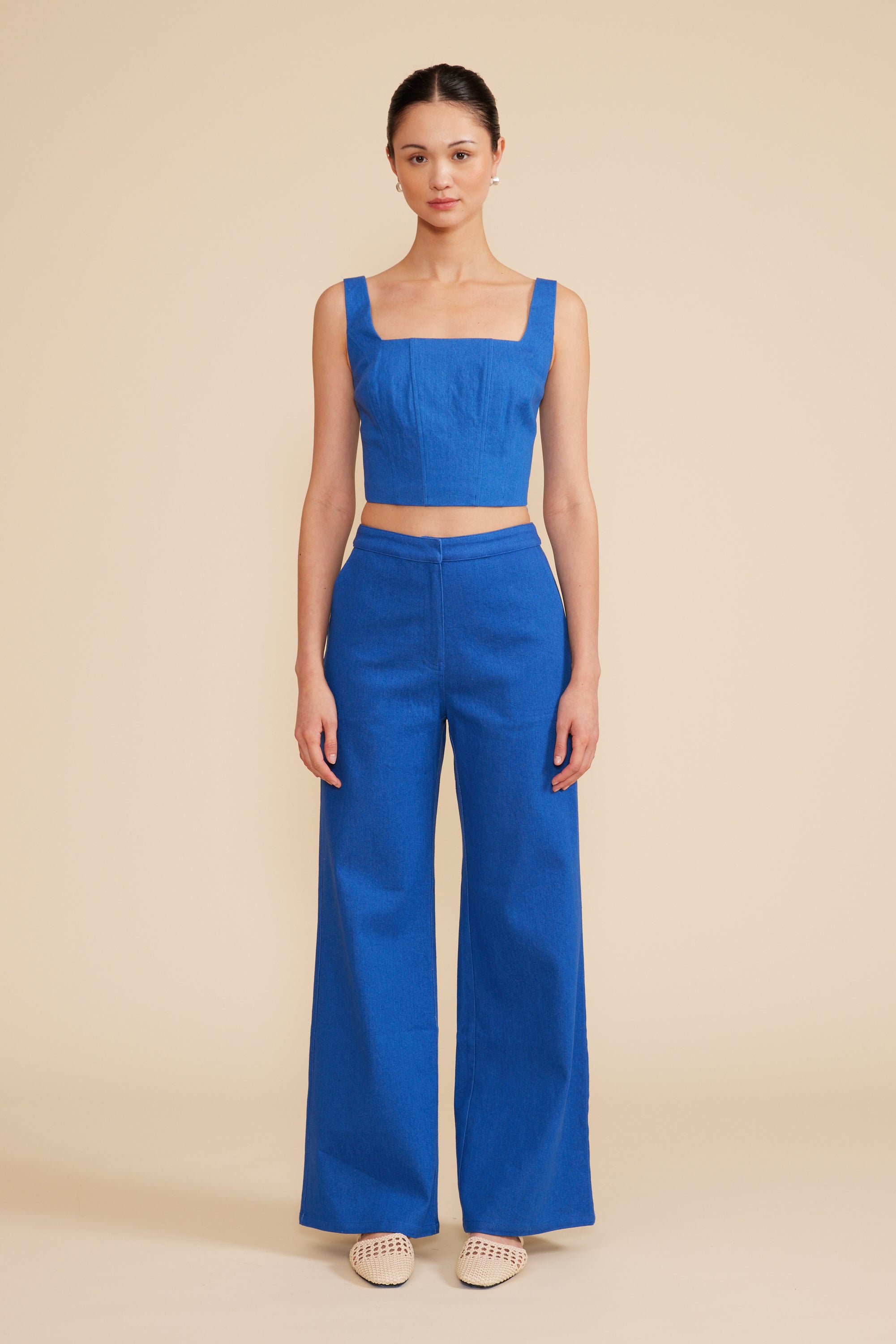 Lucy Paris - Renna Crop Top - Blue