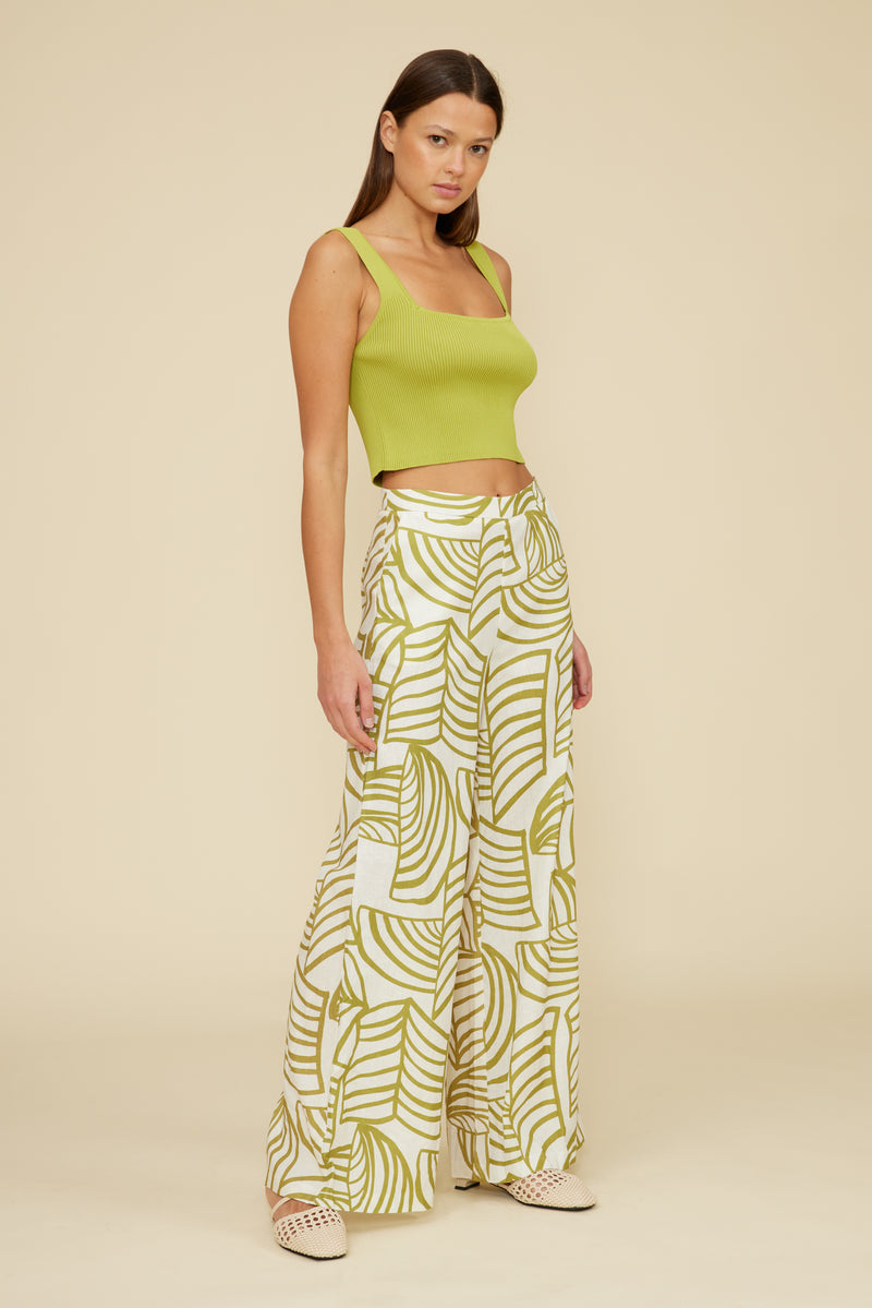 TAHITI KNIT PANT - TAN CREAM - Lucy Paris