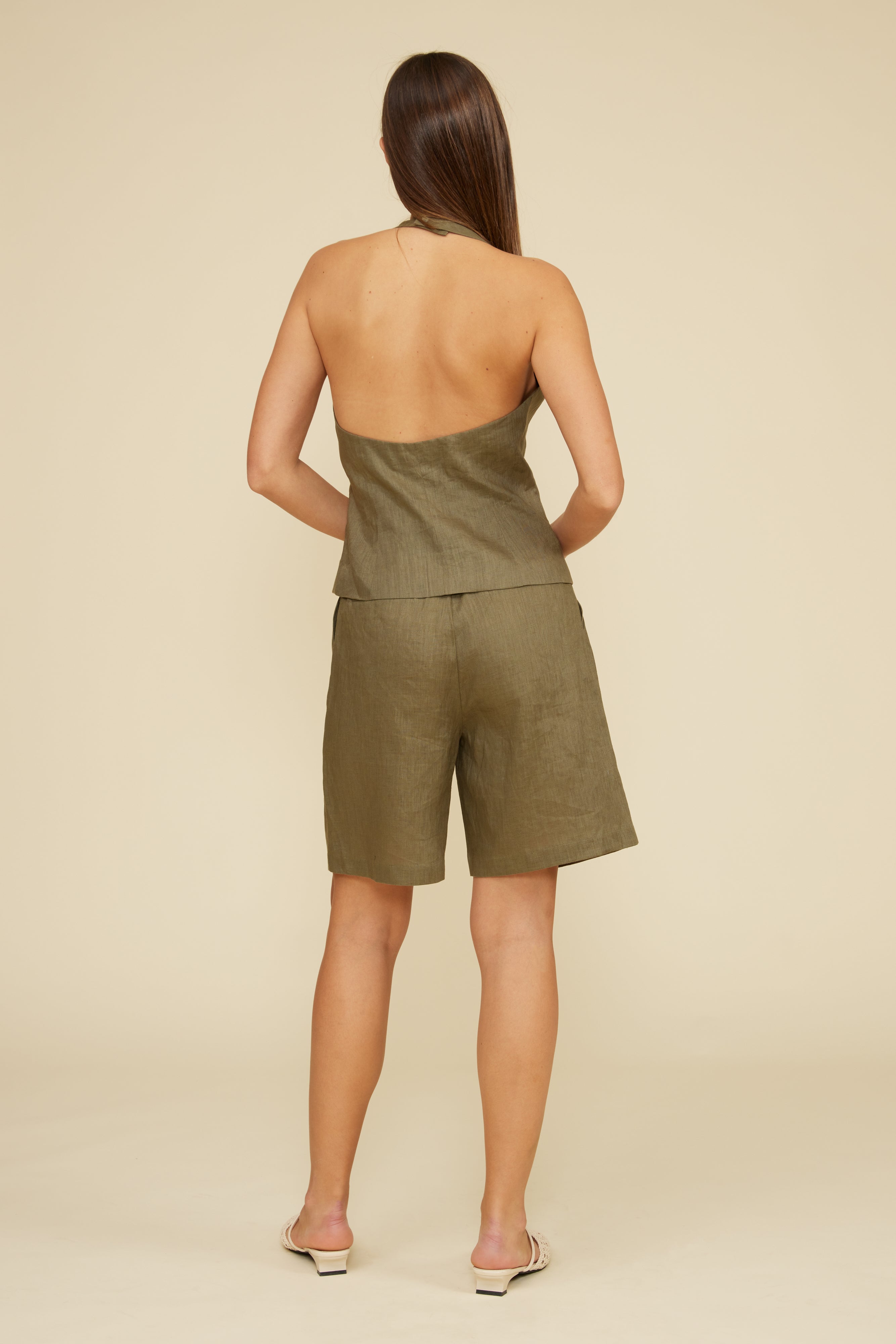 Inaya Halter Vest - Olive