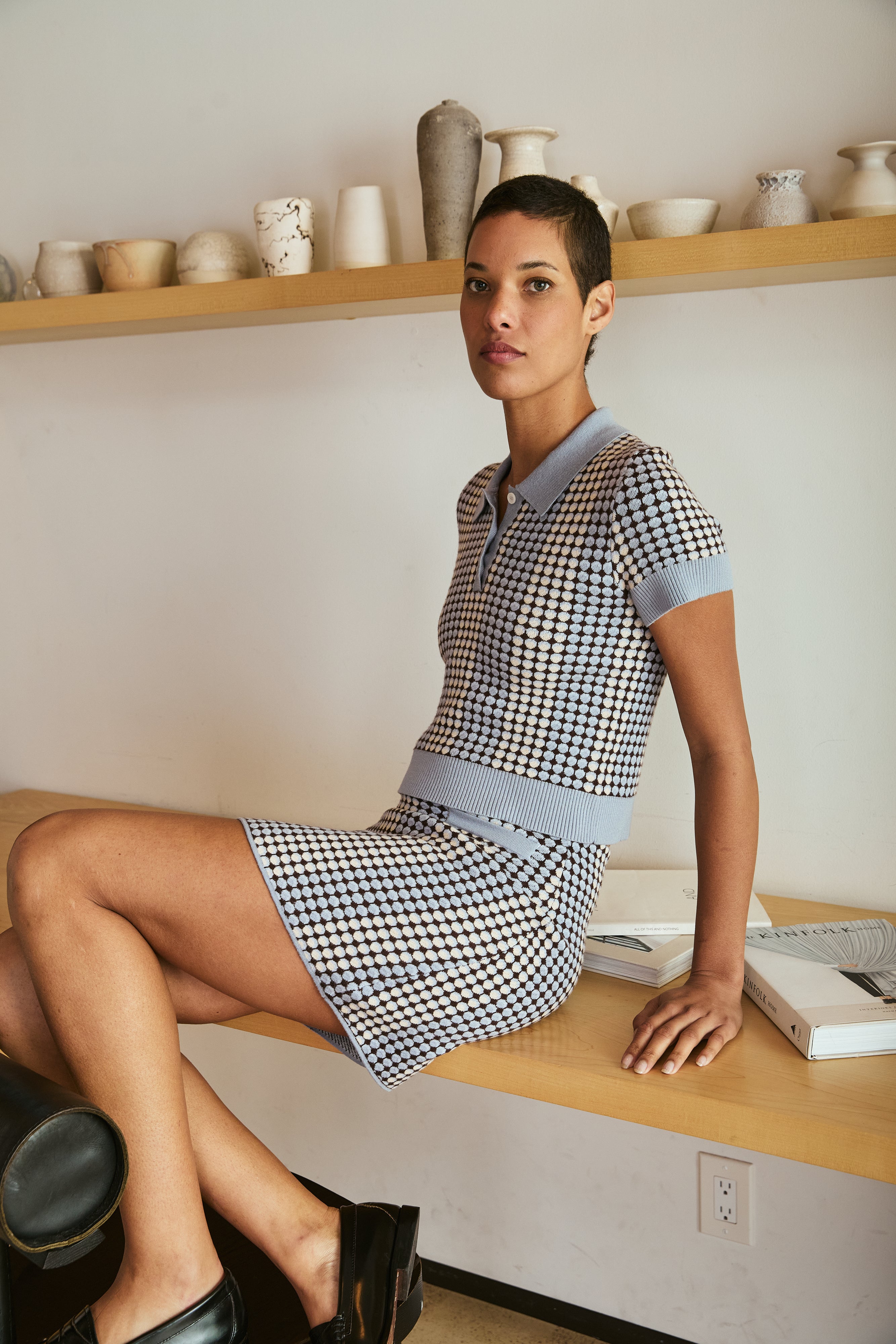 Minnie Knit Skirt - Blue
