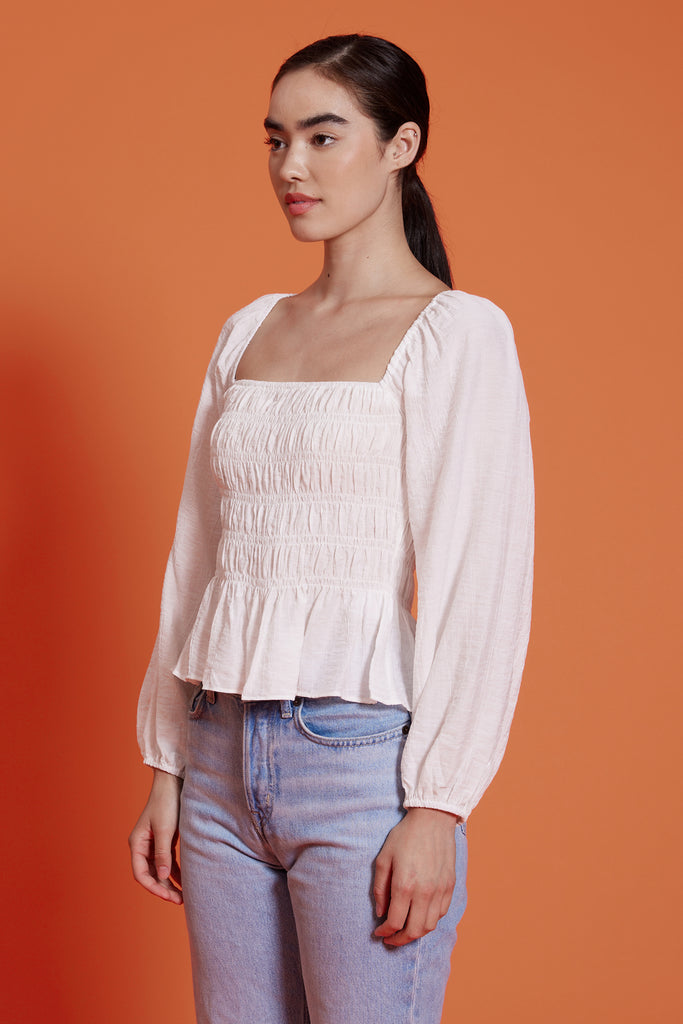 Pear Smocked Top - White