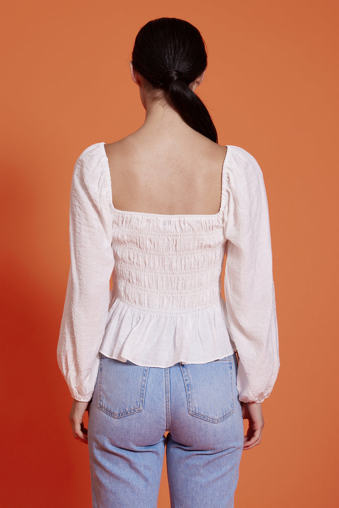Pear Smocked Top - White