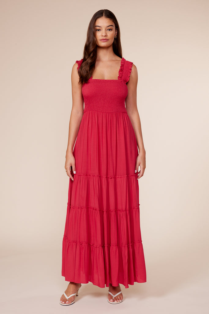 Dylan Smocked Dress - Fuschia