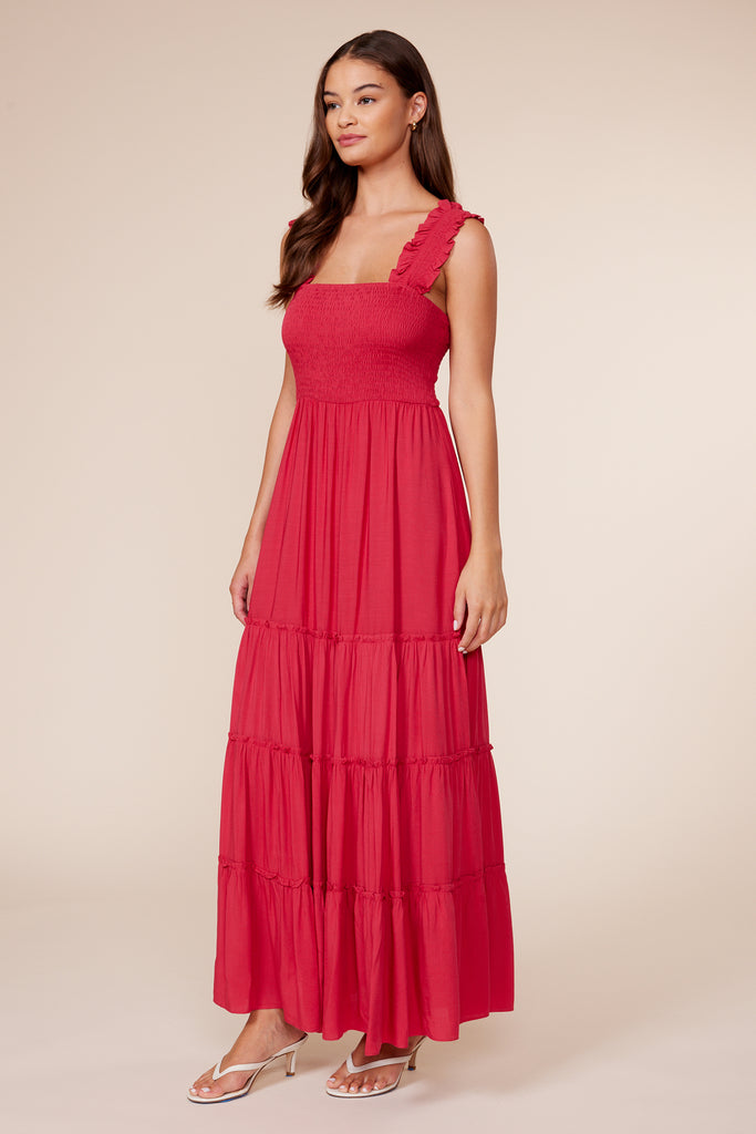 Dylan Smocked Dress - Fuschia