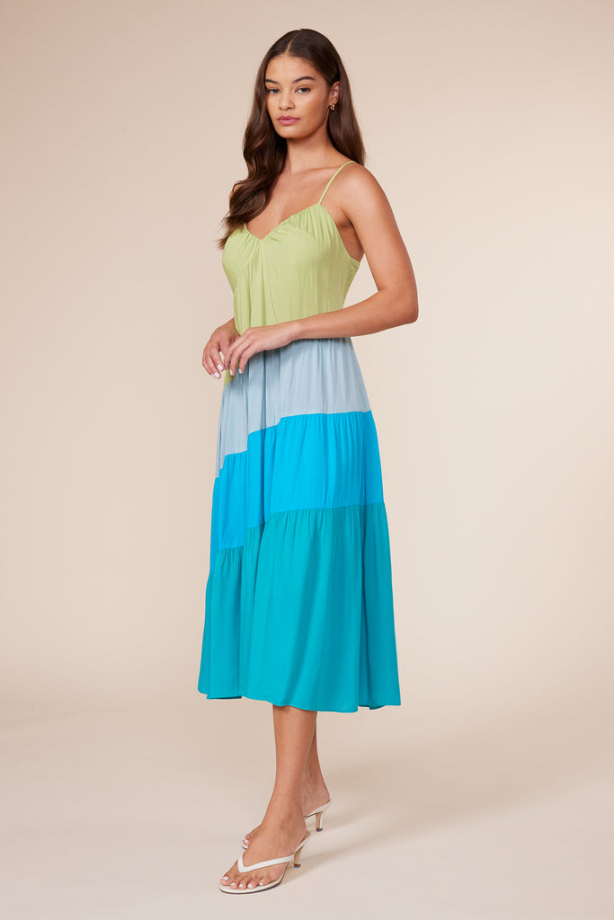 Positano Color Block Dress - Blue Multi