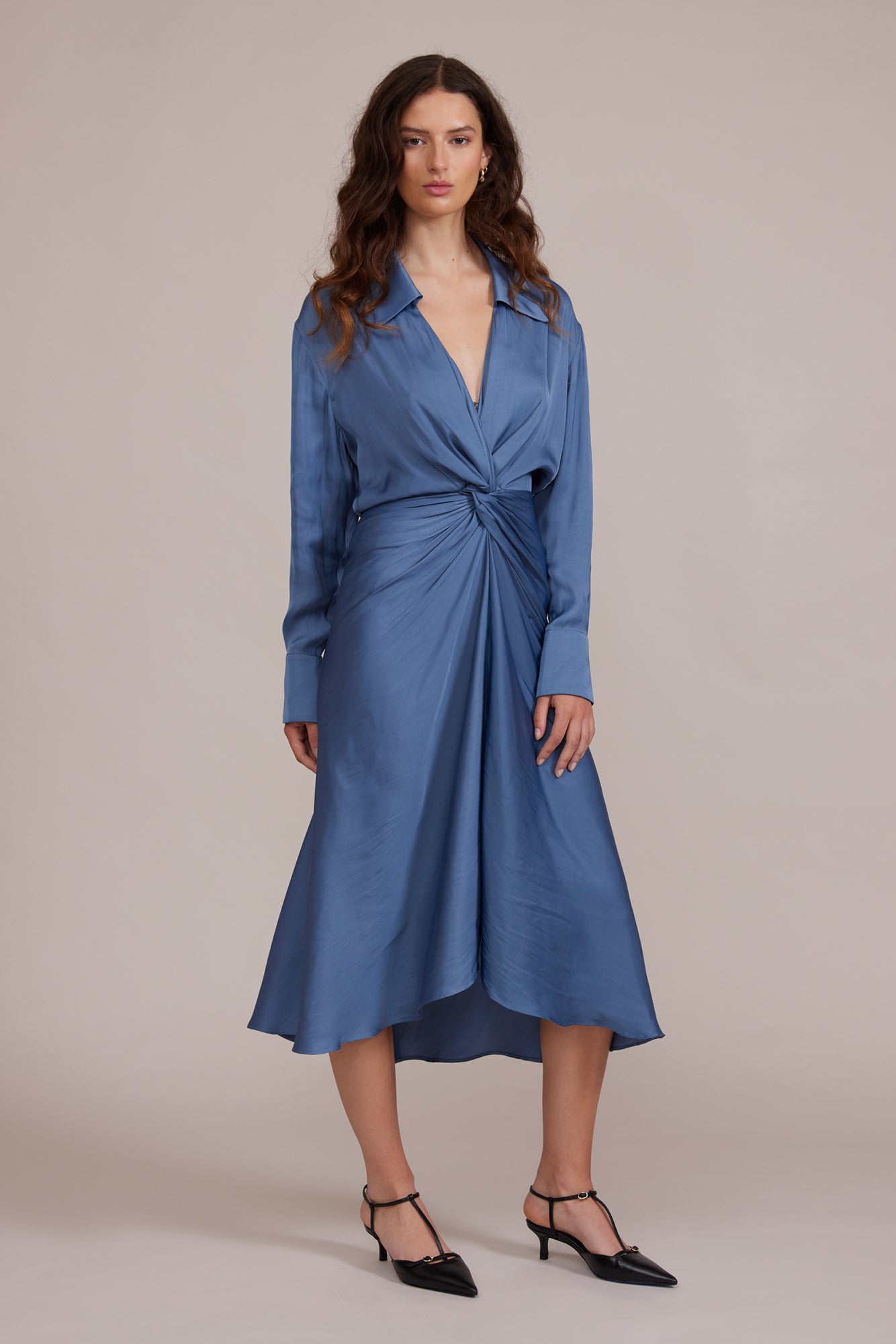 Lucy Paris - Paige Wrap Dress - Slate Blue