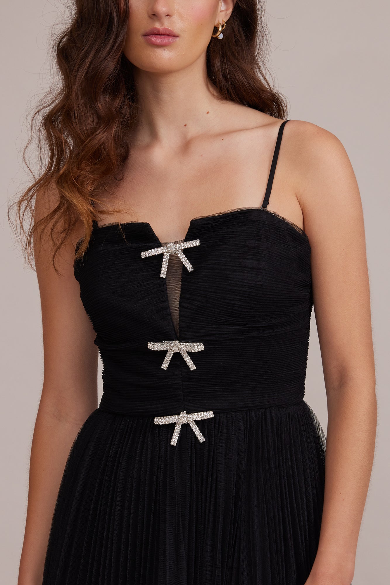 Long knit dress with tulle flounces Woman, White | TWINSET