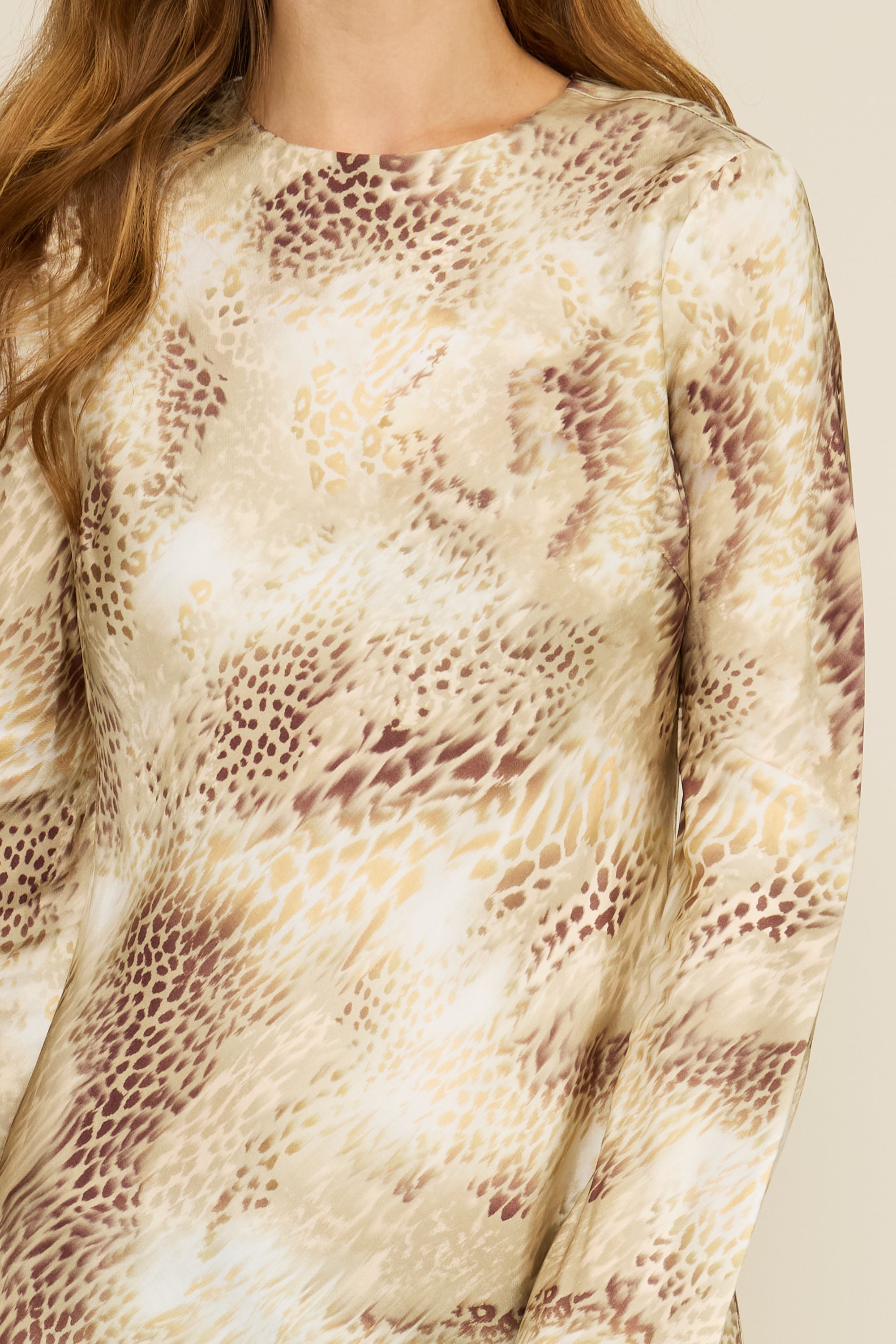 Giovanna Bias Dress - Beige Snake