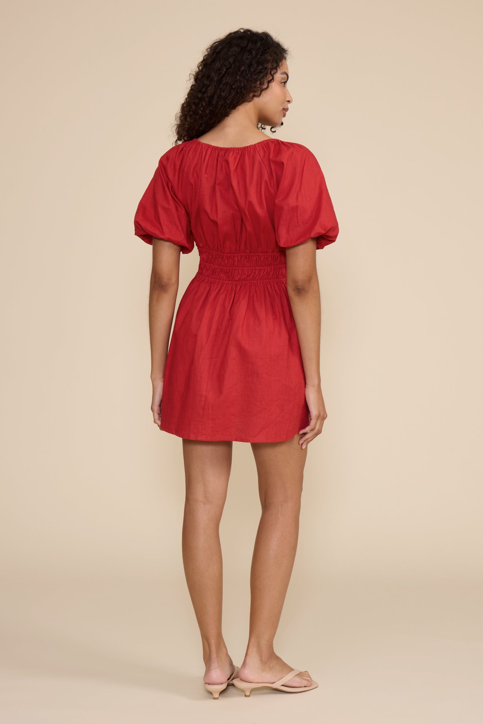 July Smocked Mini Dress - Brick Red