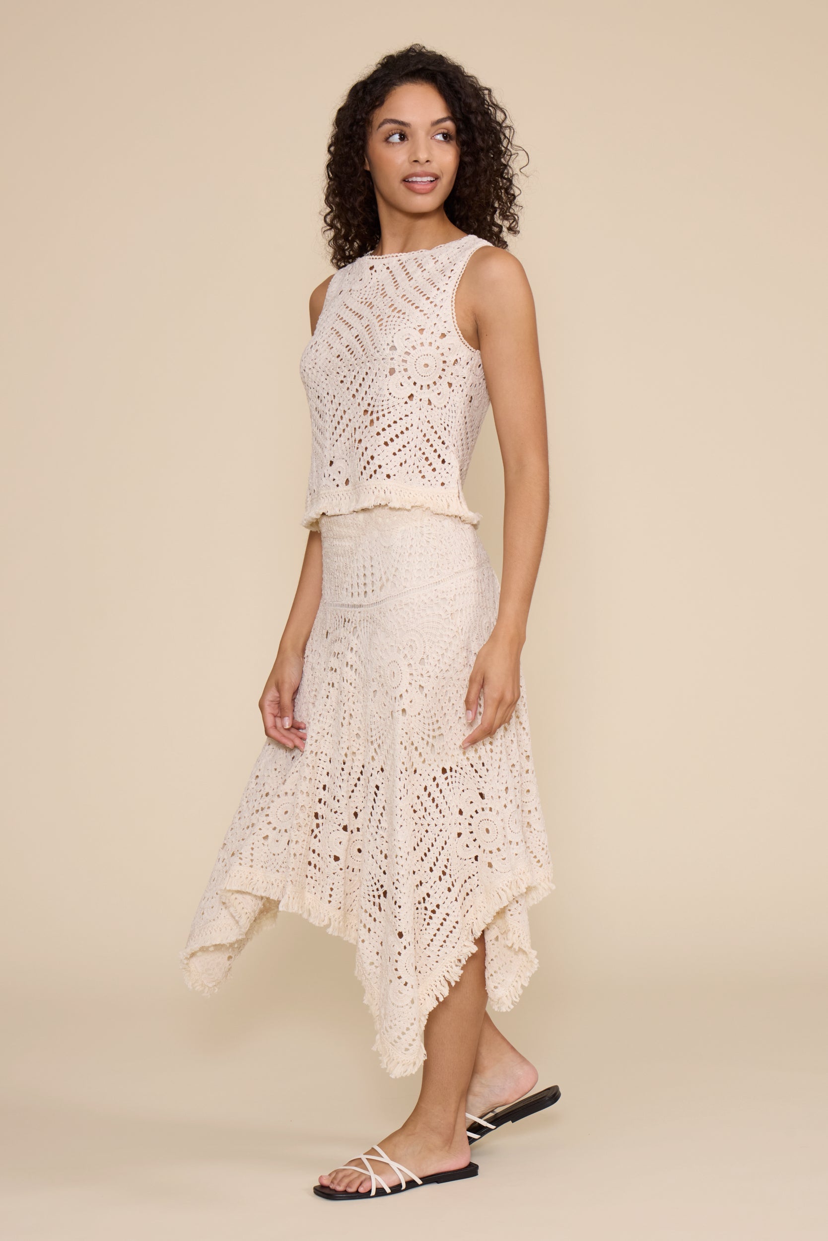 Levi Crochet Skirt - Beige