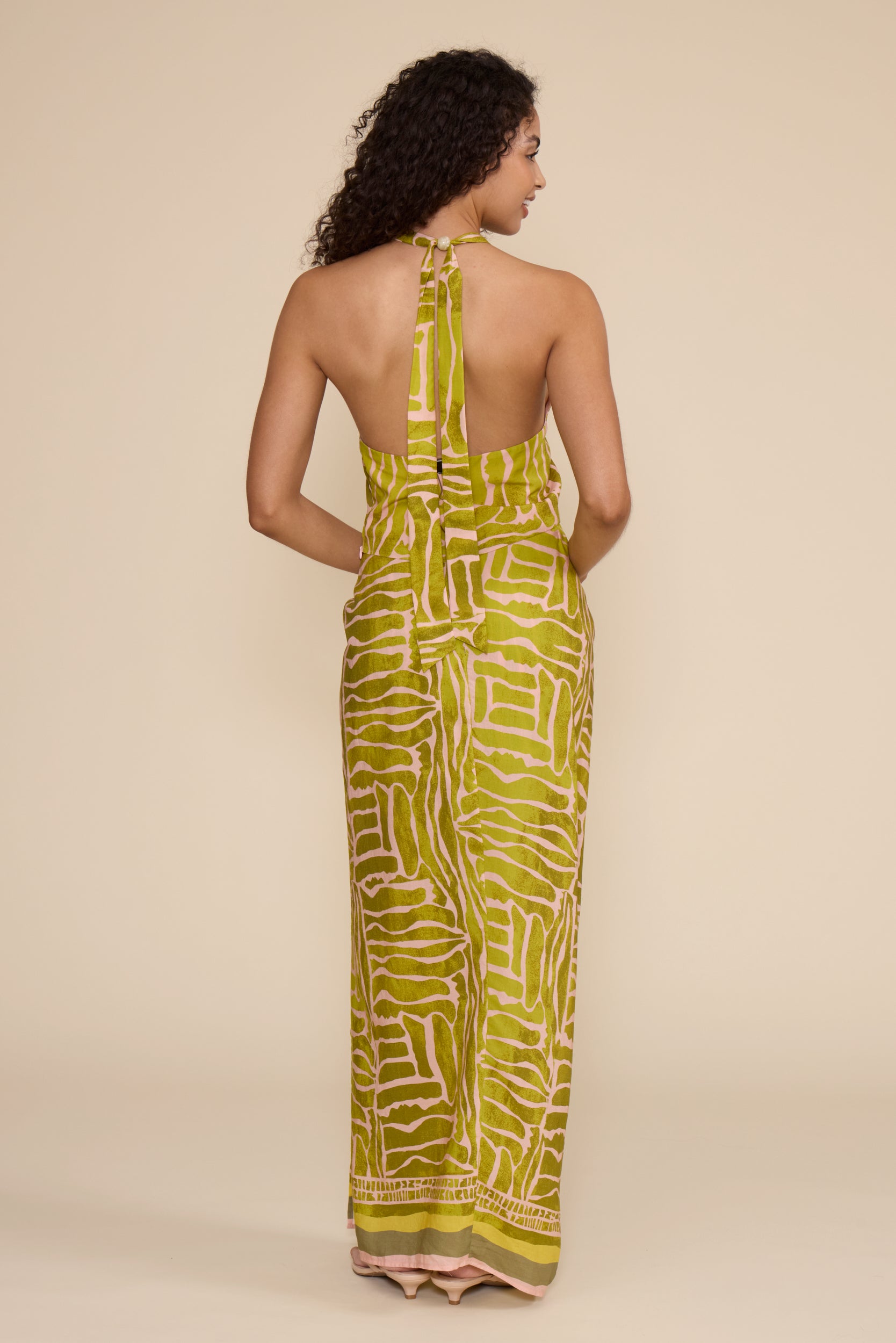 Flores Halter Top - Green Multi