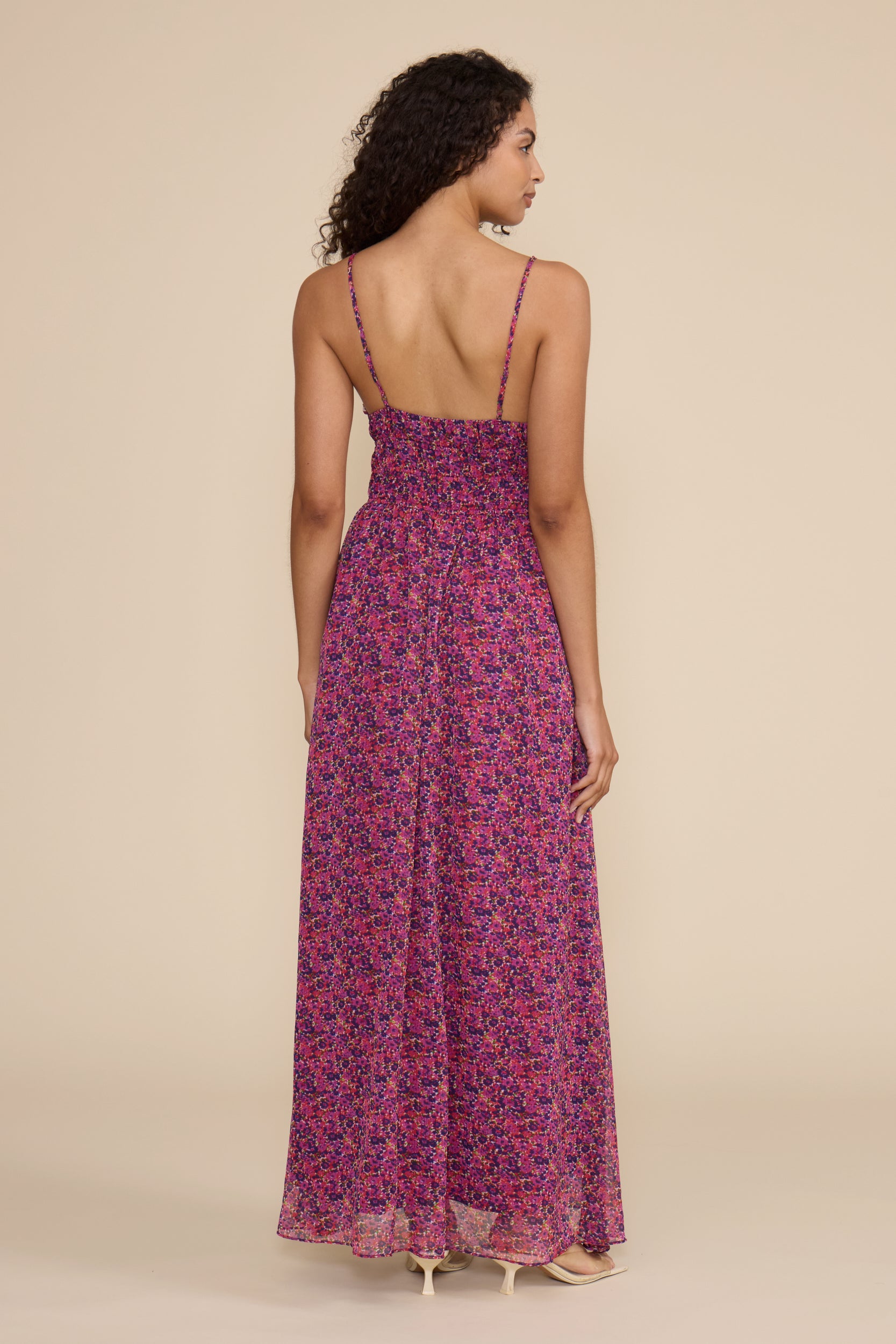 Bindi Smocked Dress - Magenta Floral