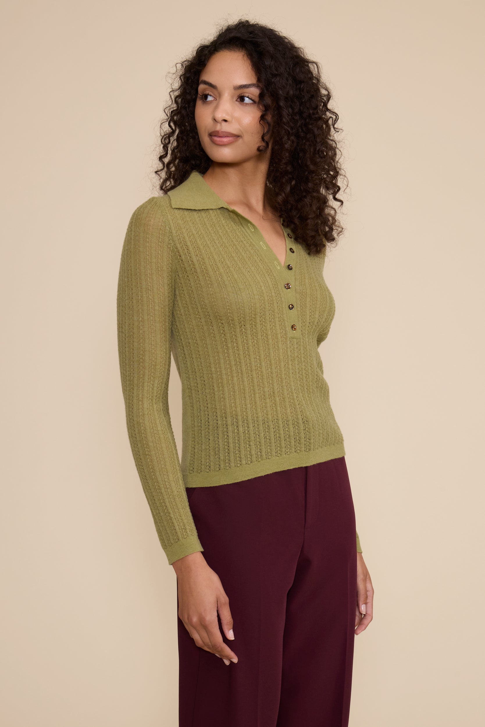 Lejla Polo LS Top - Green