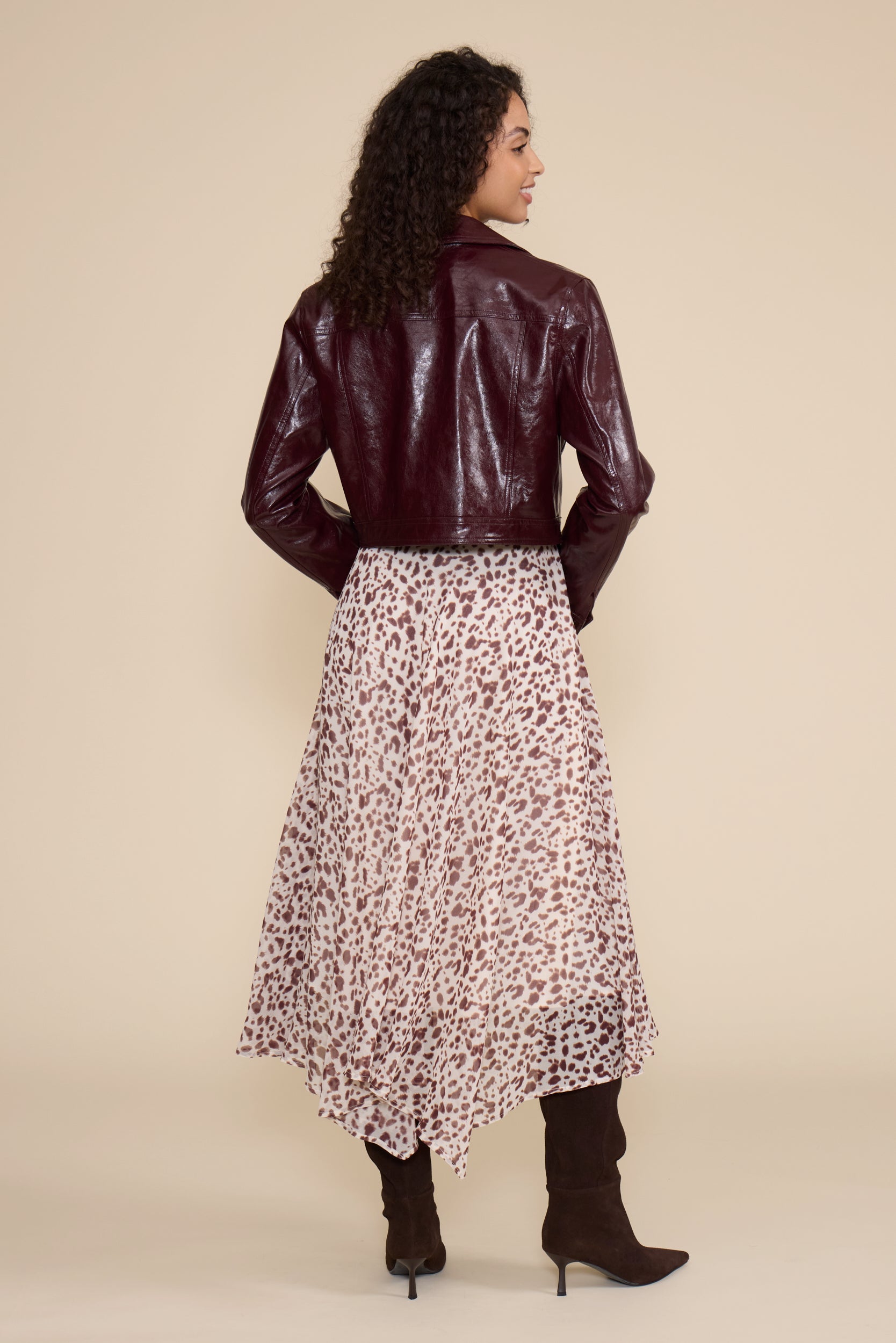Marcela Midi Skirt - Cream Brown