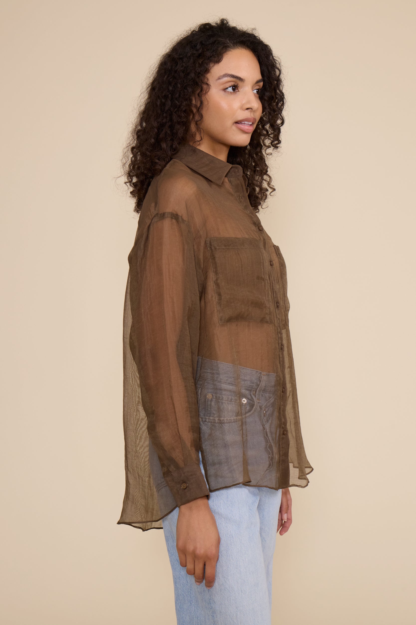 Carlen Cargo Pocket Top - Olive