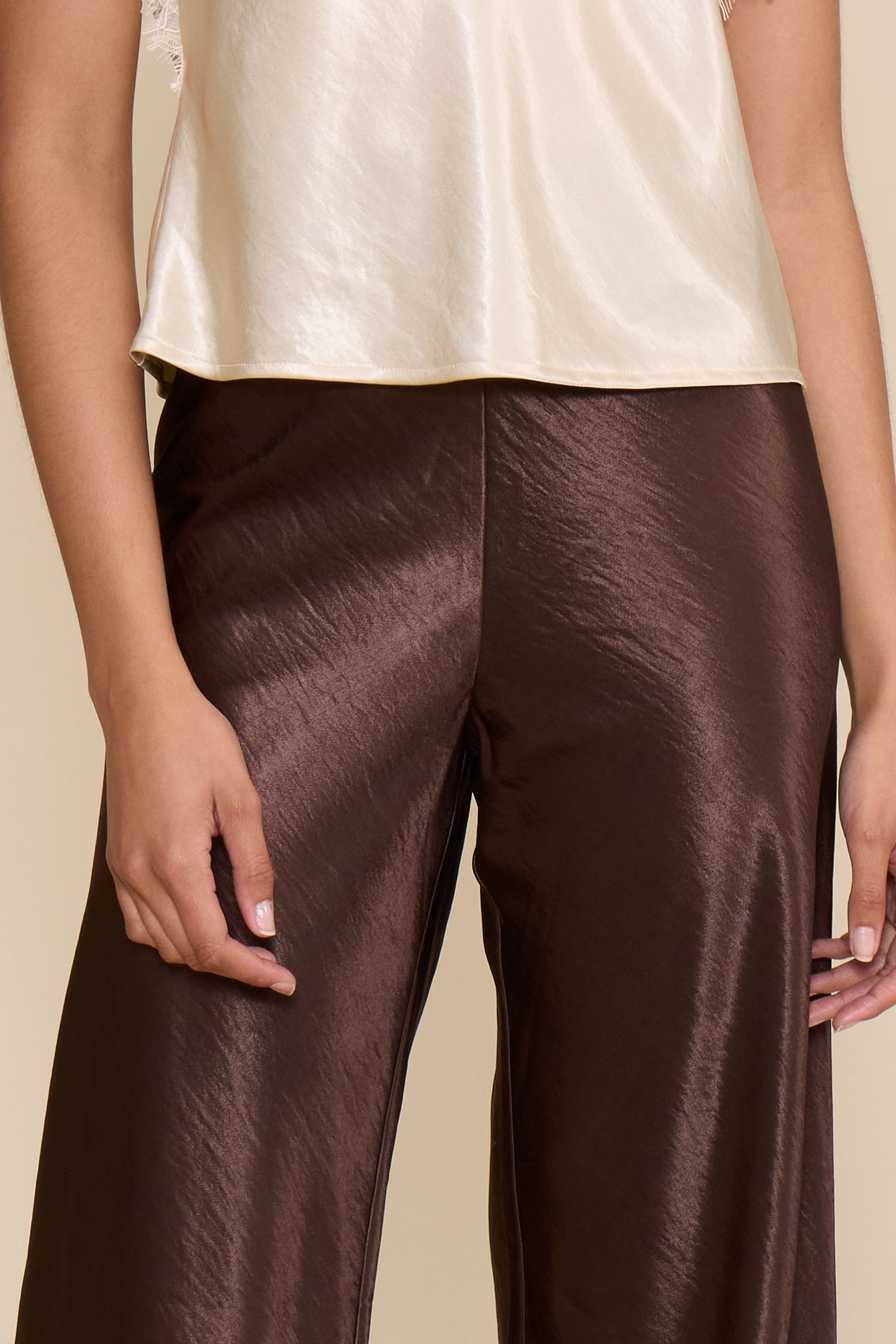 Jeiel Satin Bias Pant - Brown