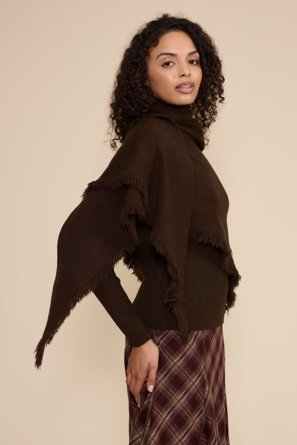 Murphy Scarf Sweater - Brown