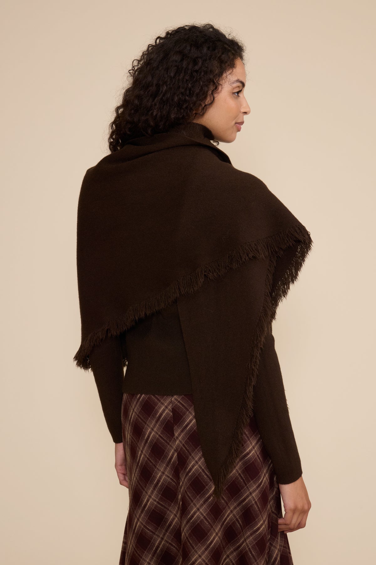 Murphy Scarf Sweater - Brown
