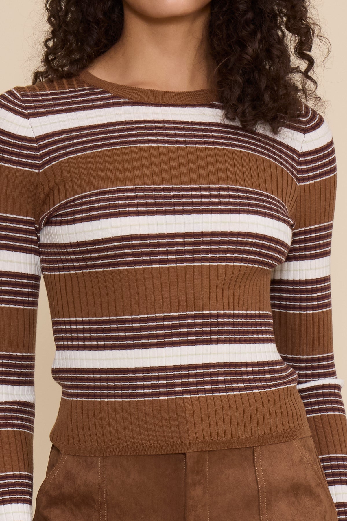 Astrid Striped Top - Brown Multi