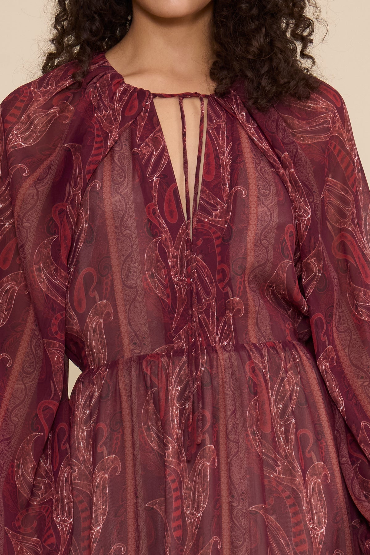 Alessandra Maxi Dress - Burgundy Multi