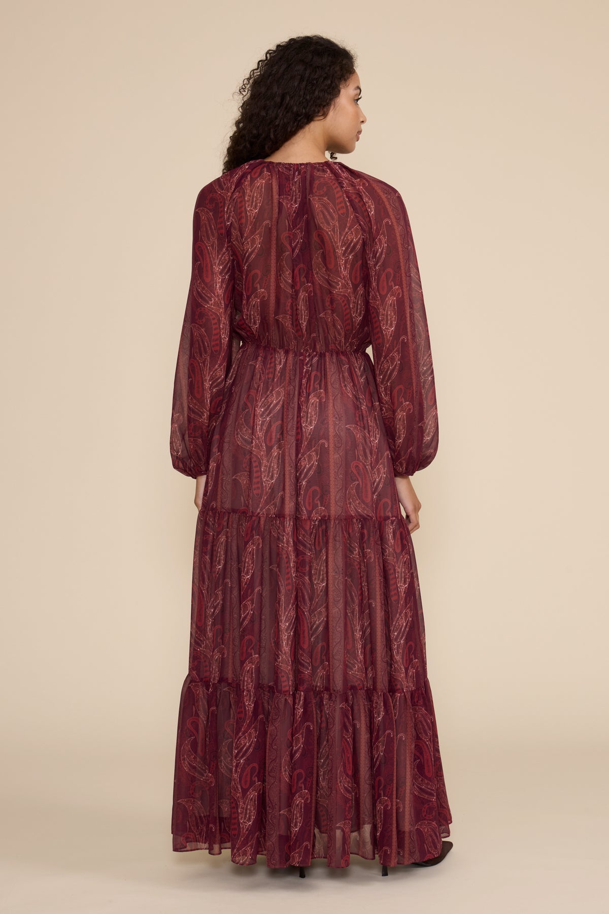 Alessandra Maxi Dress - Burgundy Multi