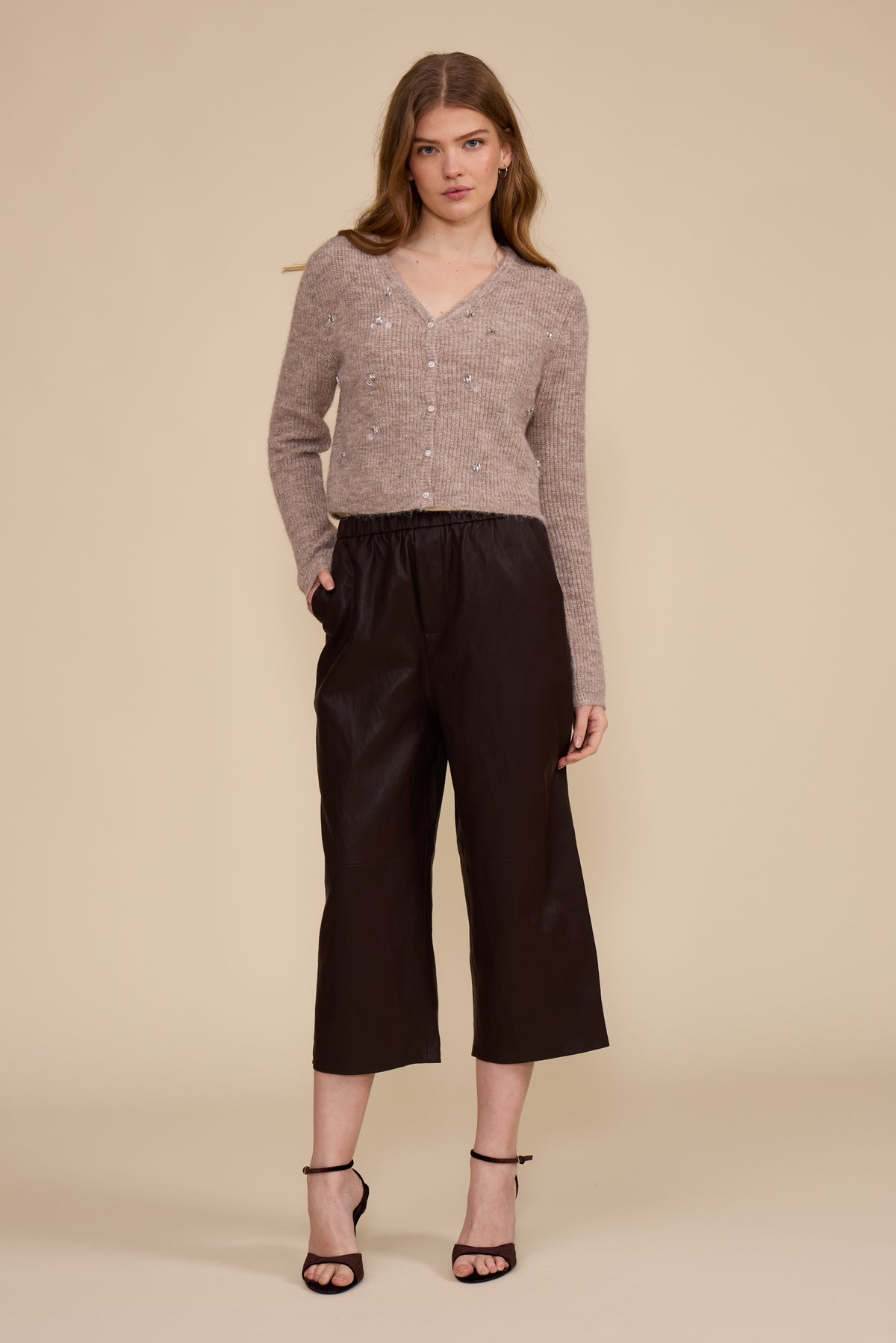 Jason Faux Leather Pant - Brown