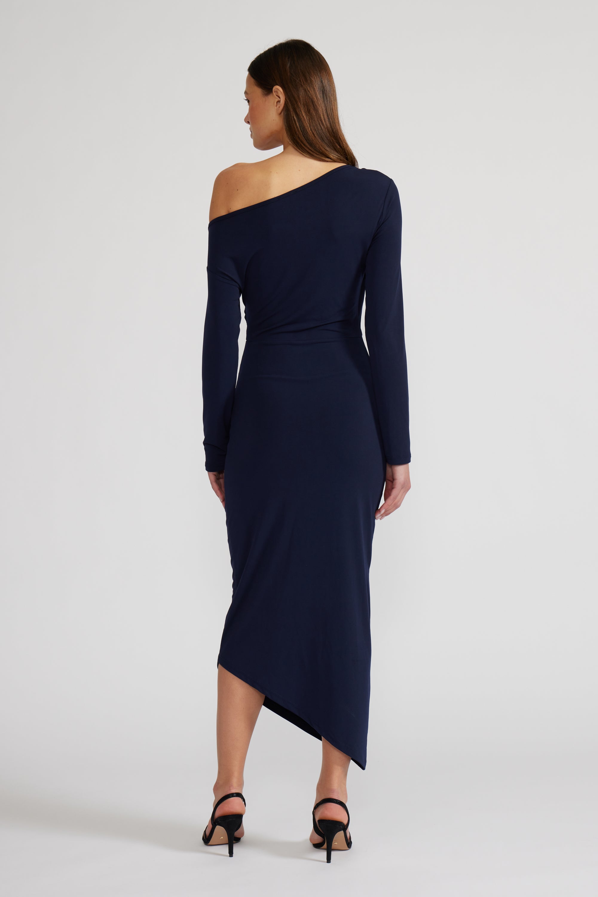 Alissa Asymmetric Dress - Navy
