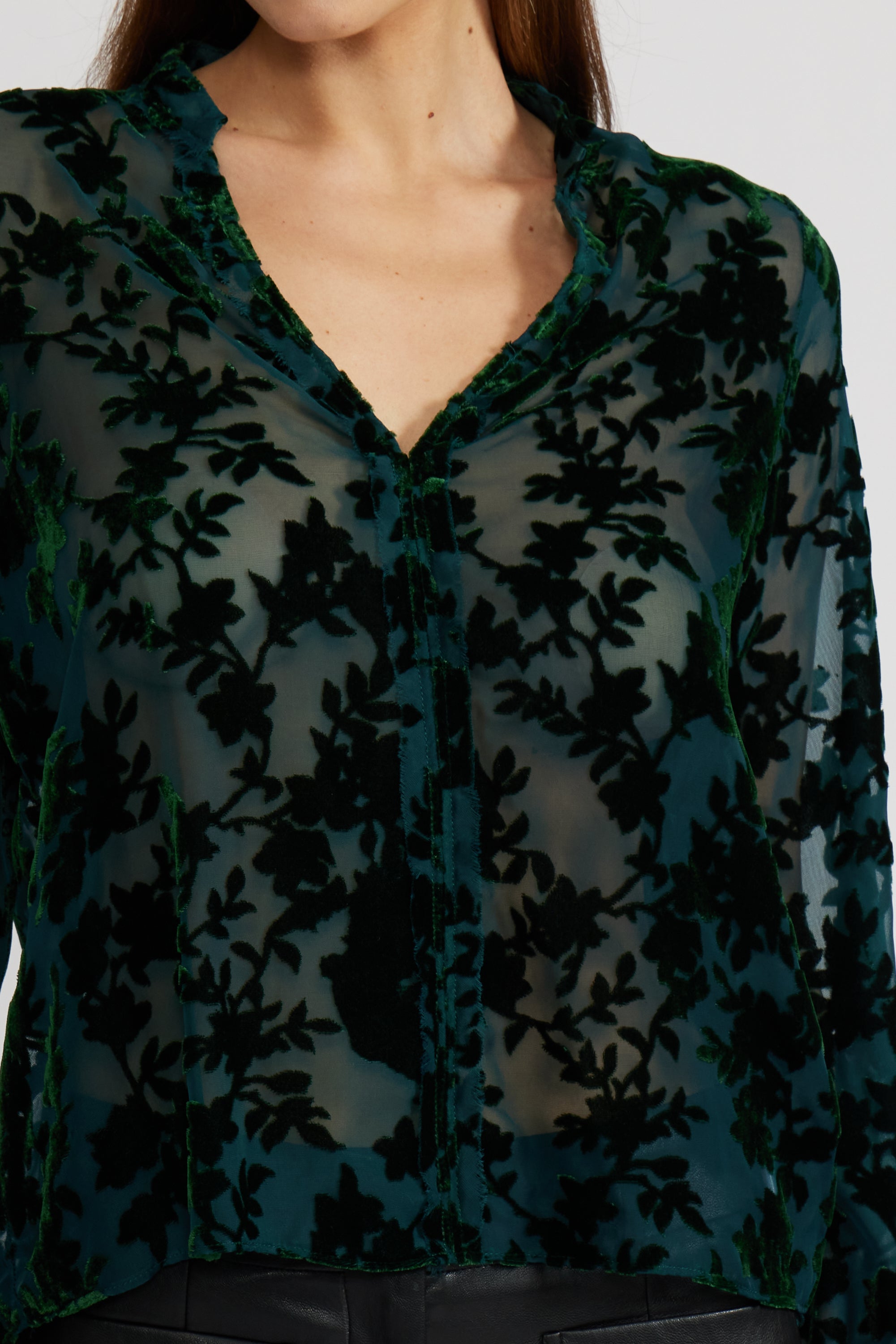 Jacaranda Burnout Top - Teal