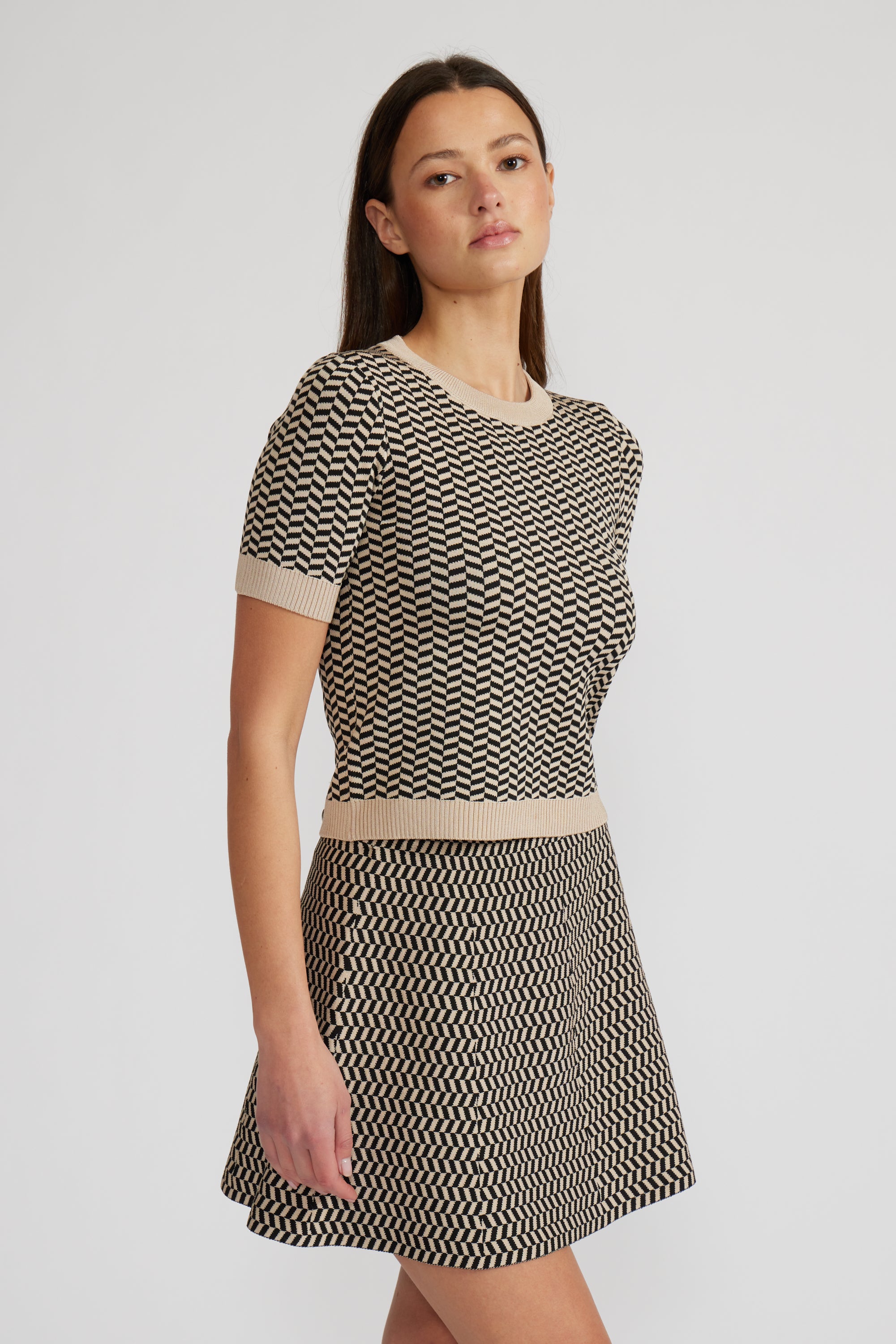 Pip Knit Skirt - Black Tan