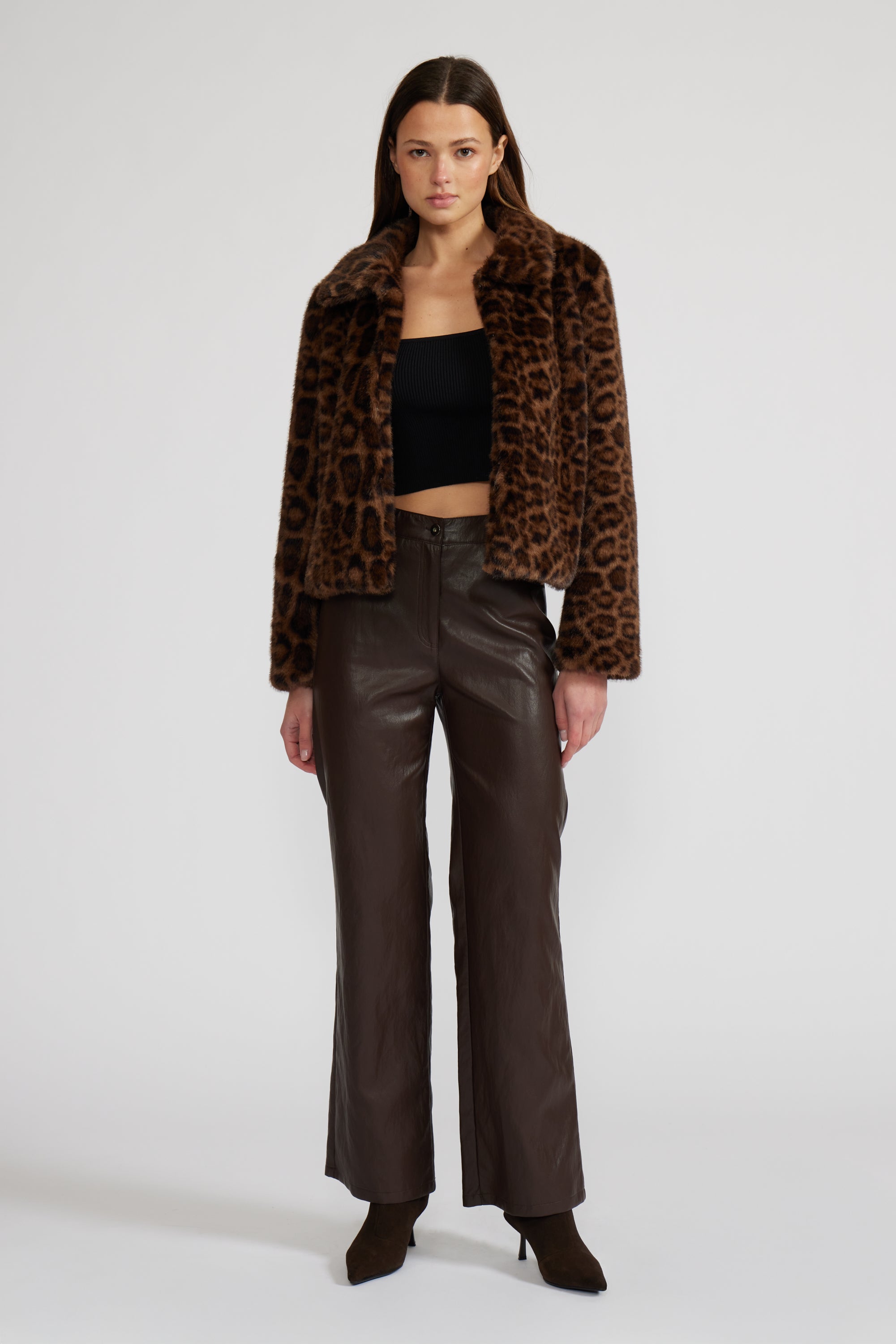 Bambi Faux Fur Jacket - Leopard