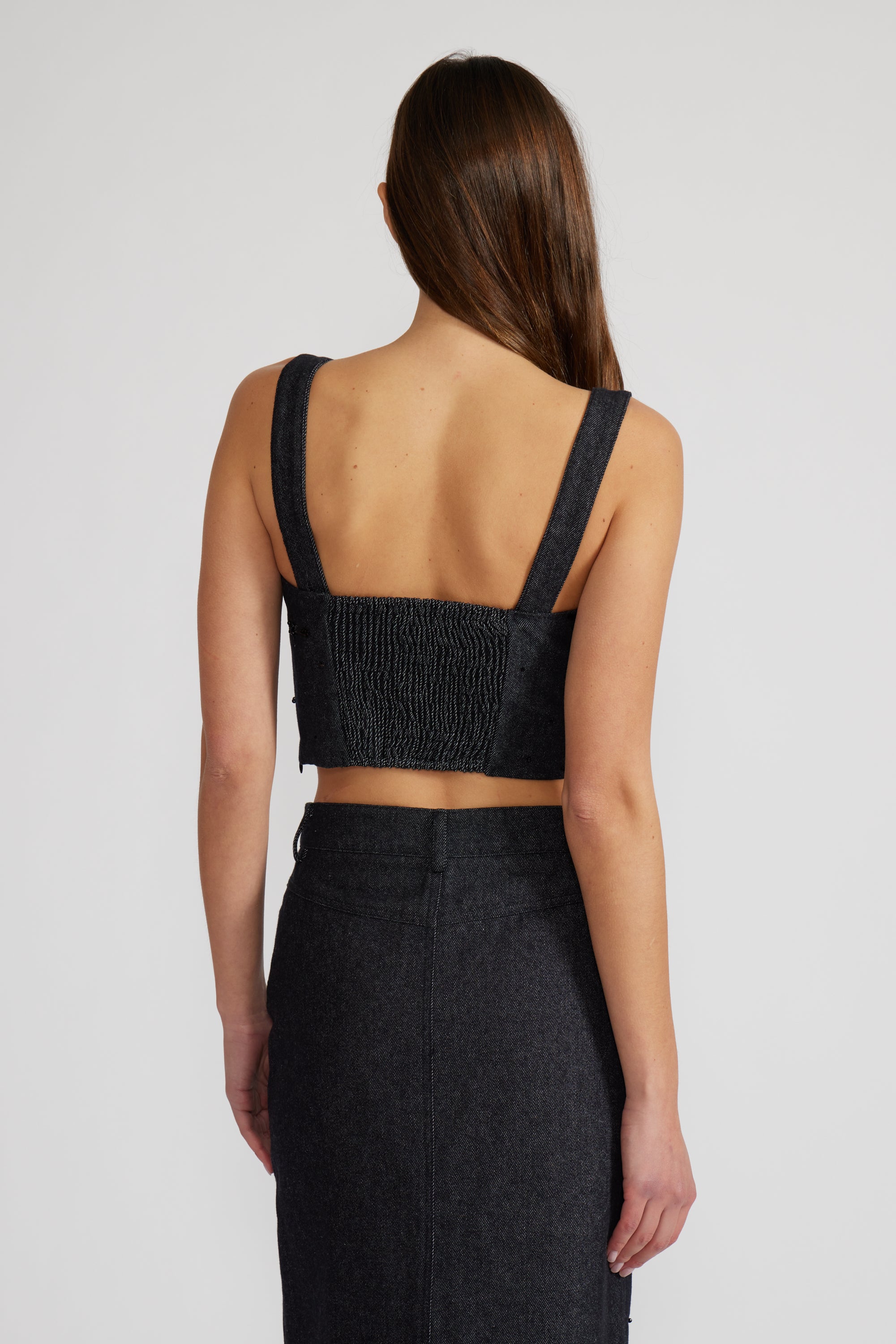 Micah Beaded Top - Dark Blue