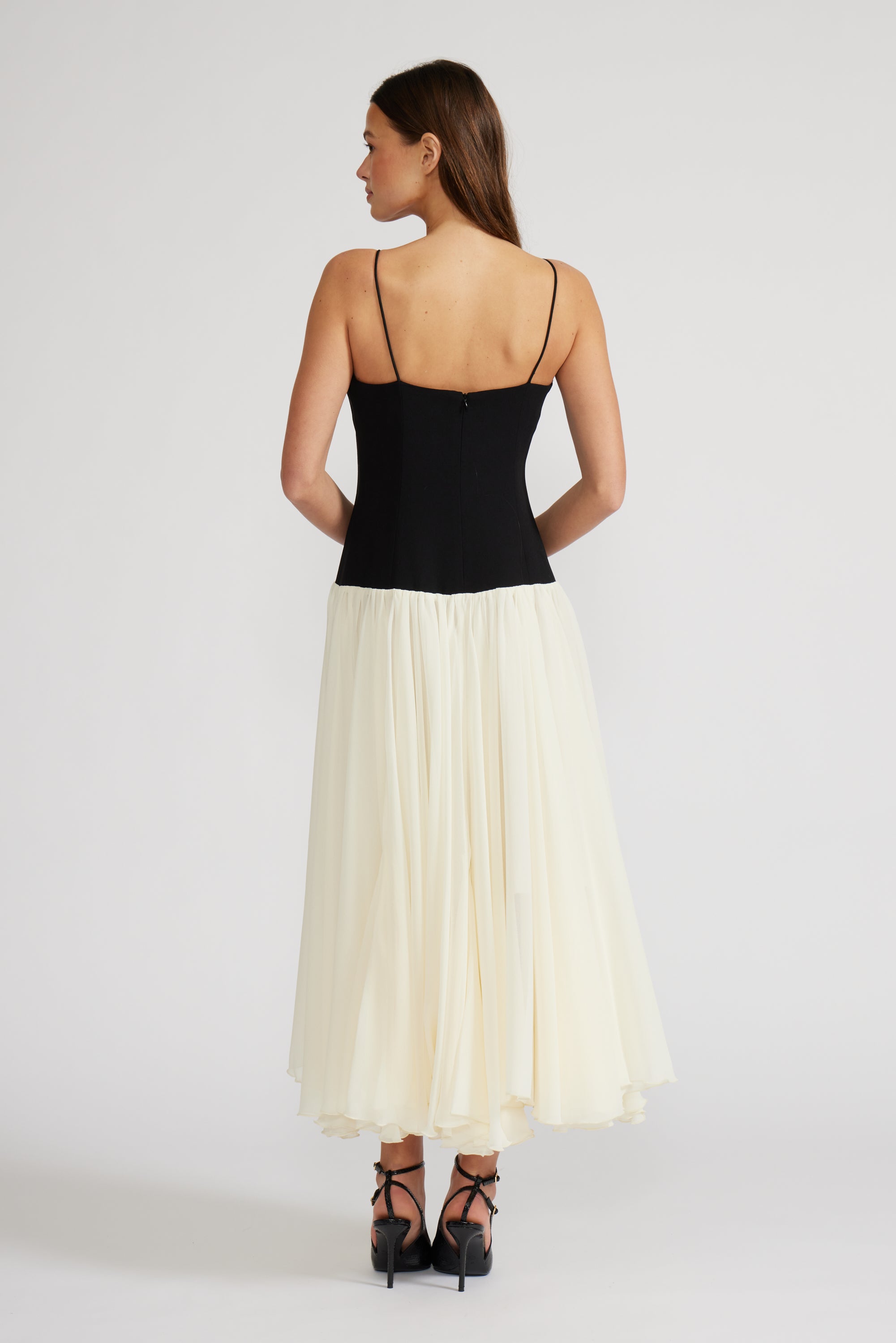 Isabella Colorblock Dress - Black Cream