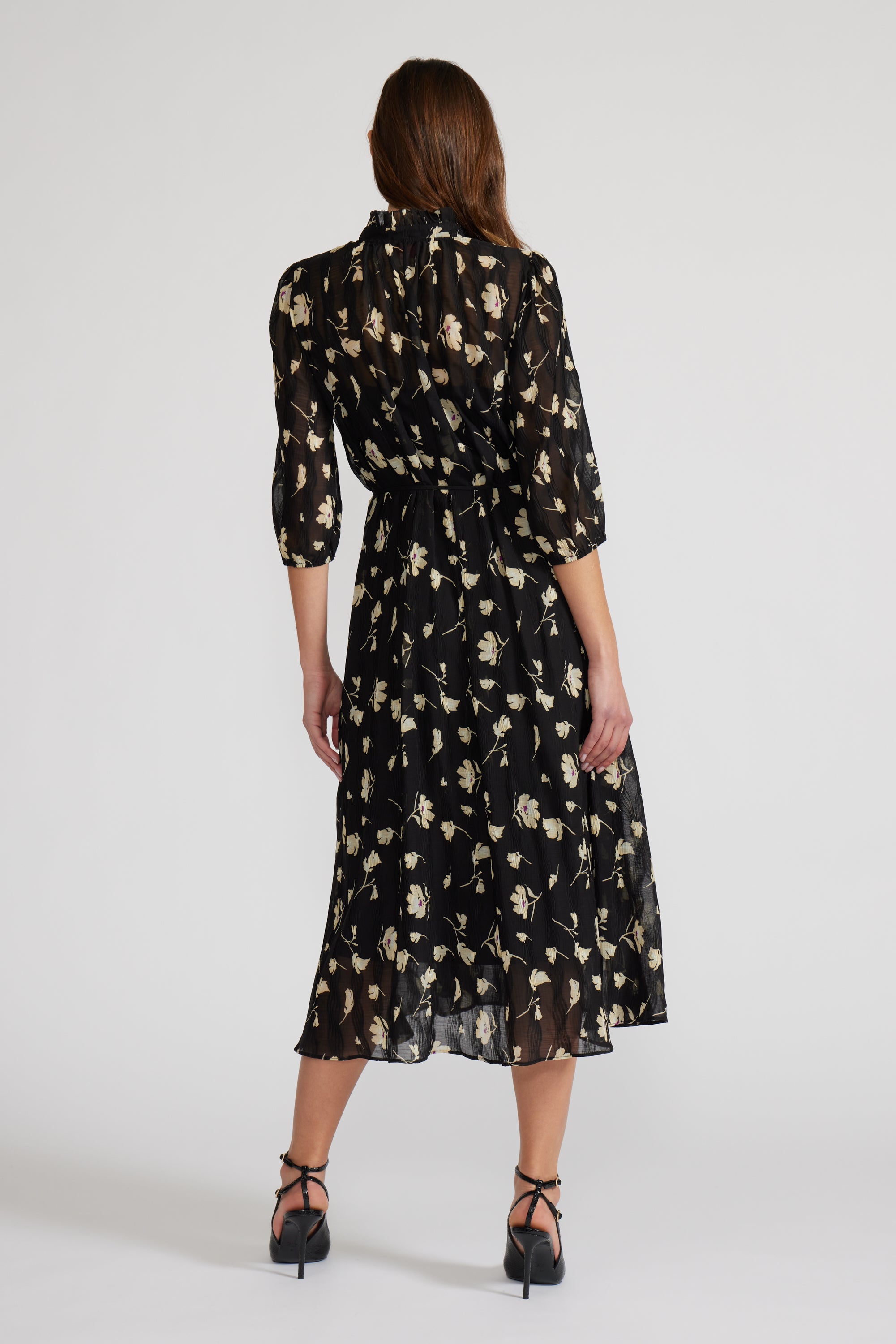 Dena Floral Dress - Black