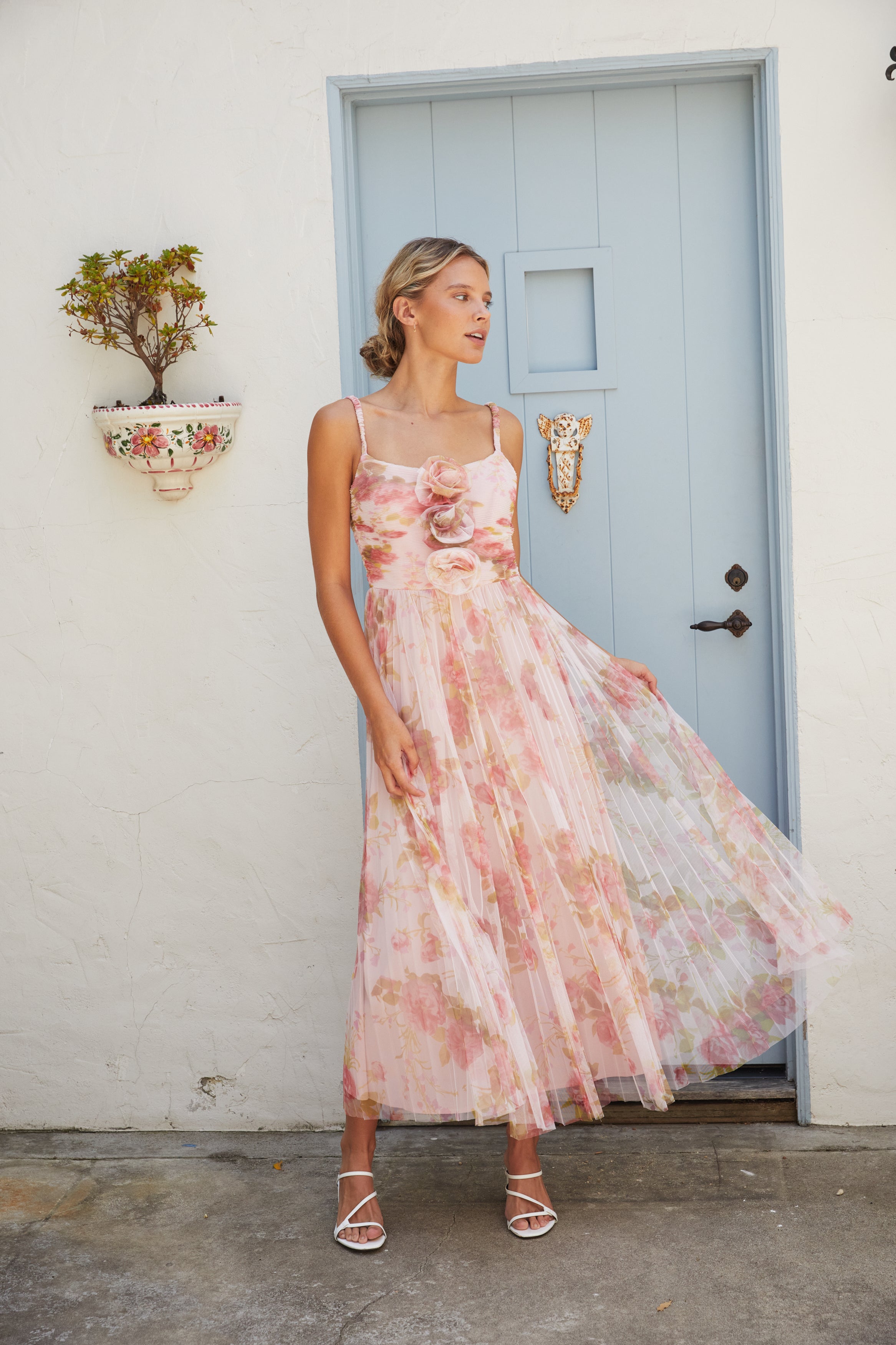 Rosina Pleated Dress - Blush