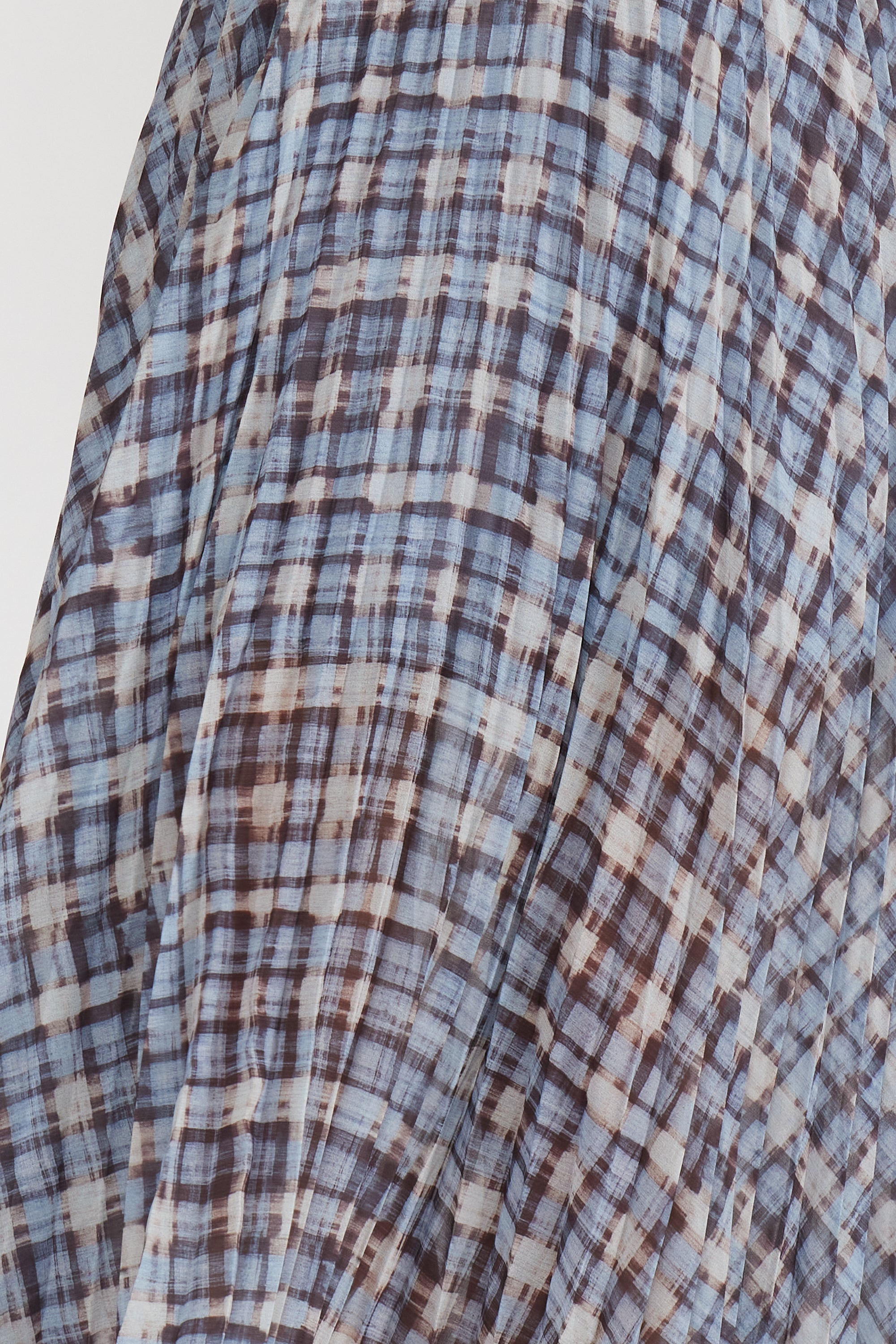 Talia Pleated Midi Skirt - Blue Plaid