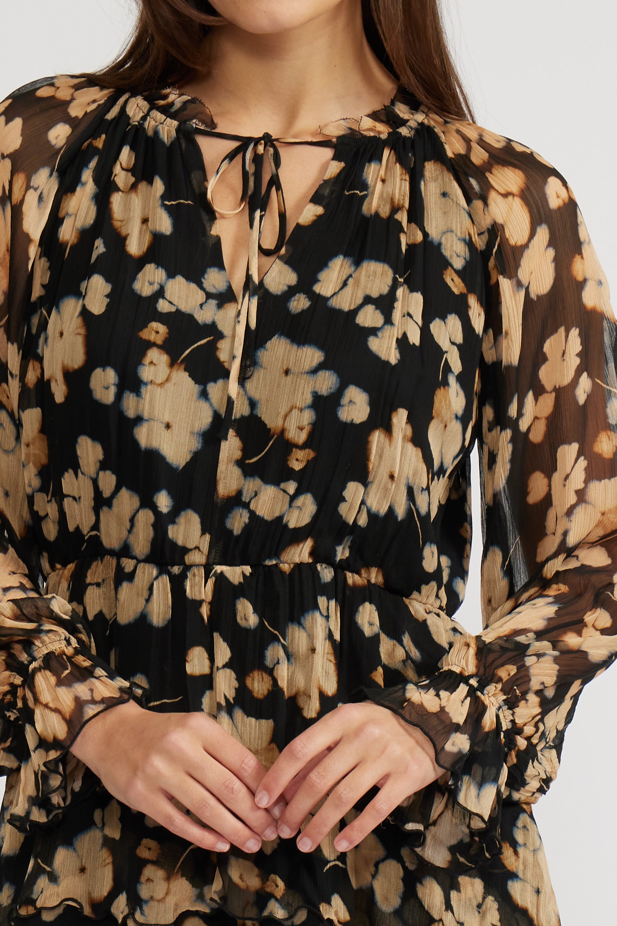 Santino Mini Dress - Black Beige
