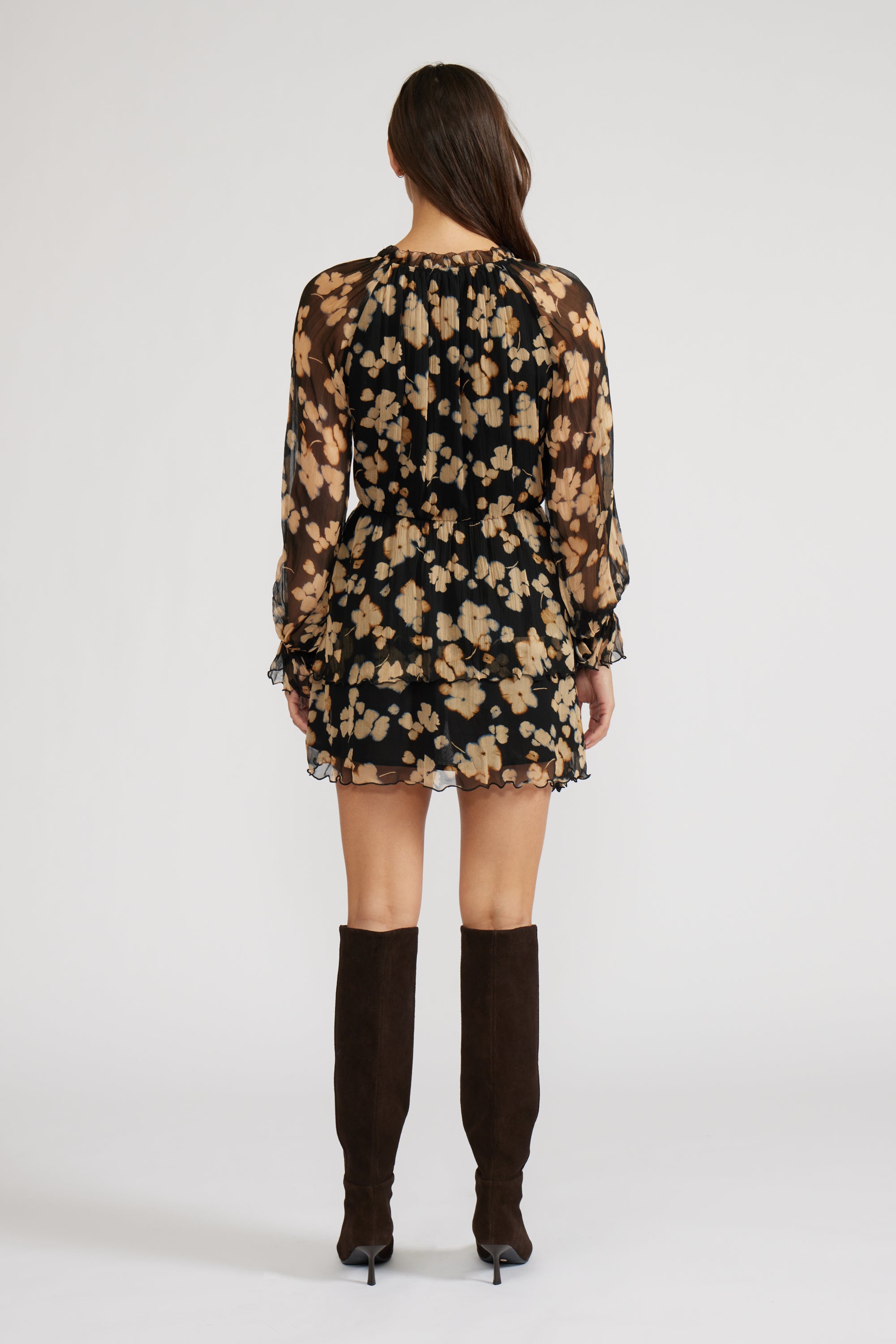 Santino Mini Dress - Black Beige