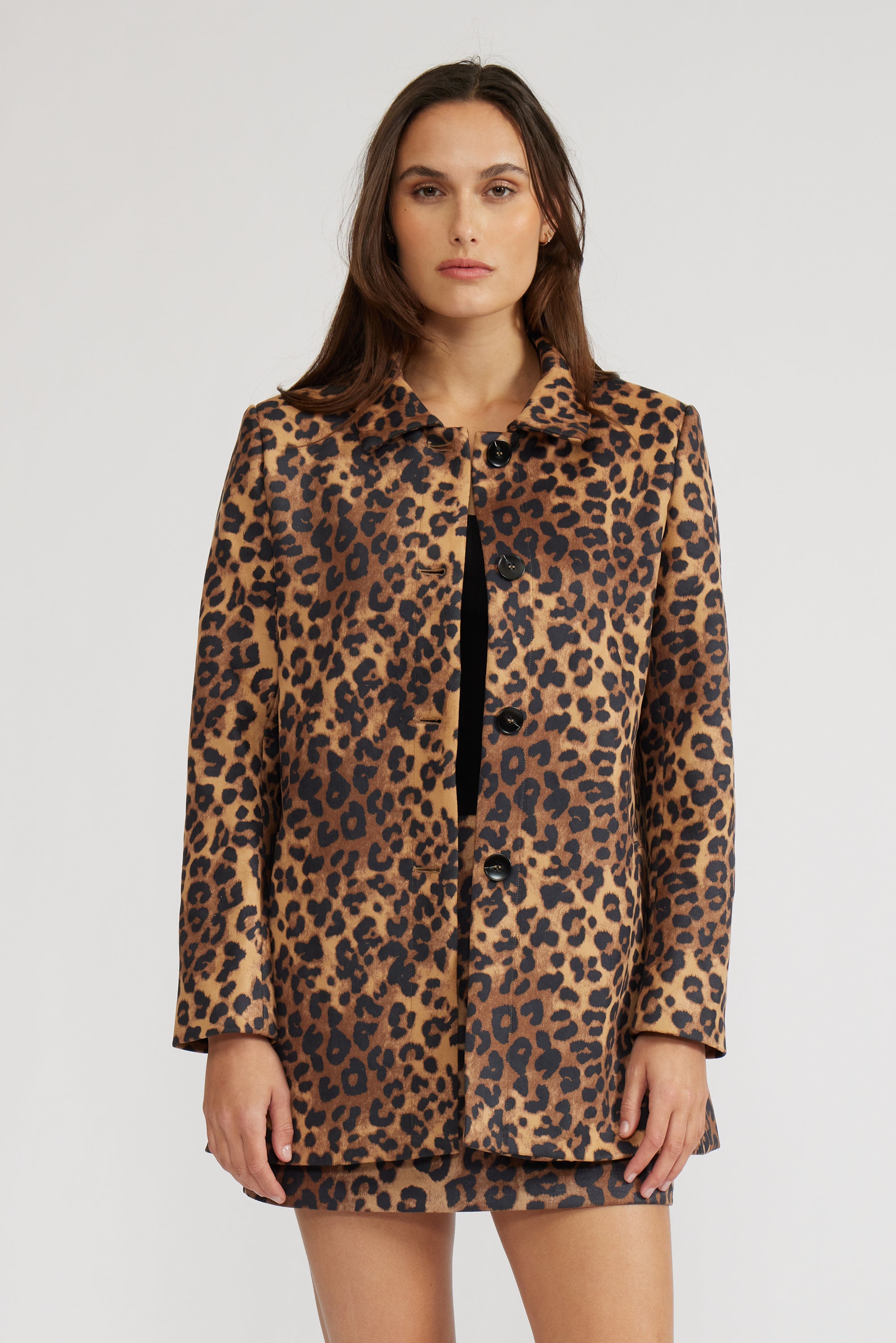 Sharon Animal Print Coat - Leopard
