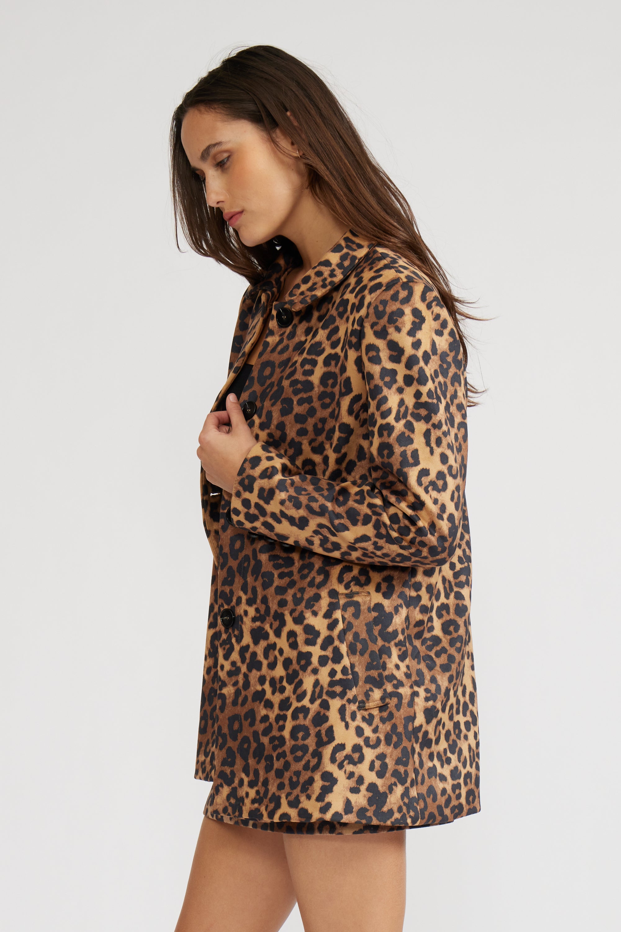 Sharon Animal Print Coat - Leopard