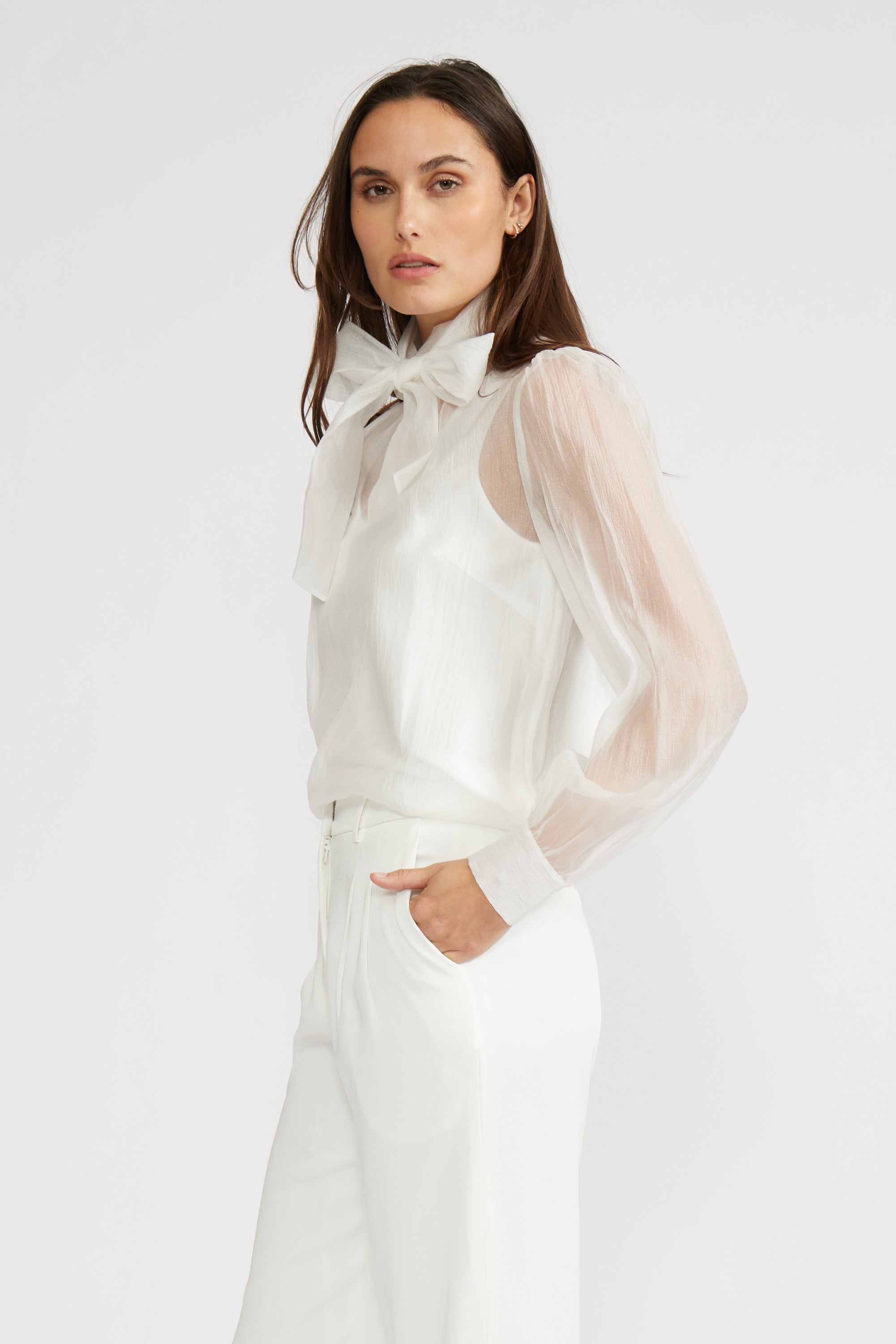 Natasia Sheer Blouse - White