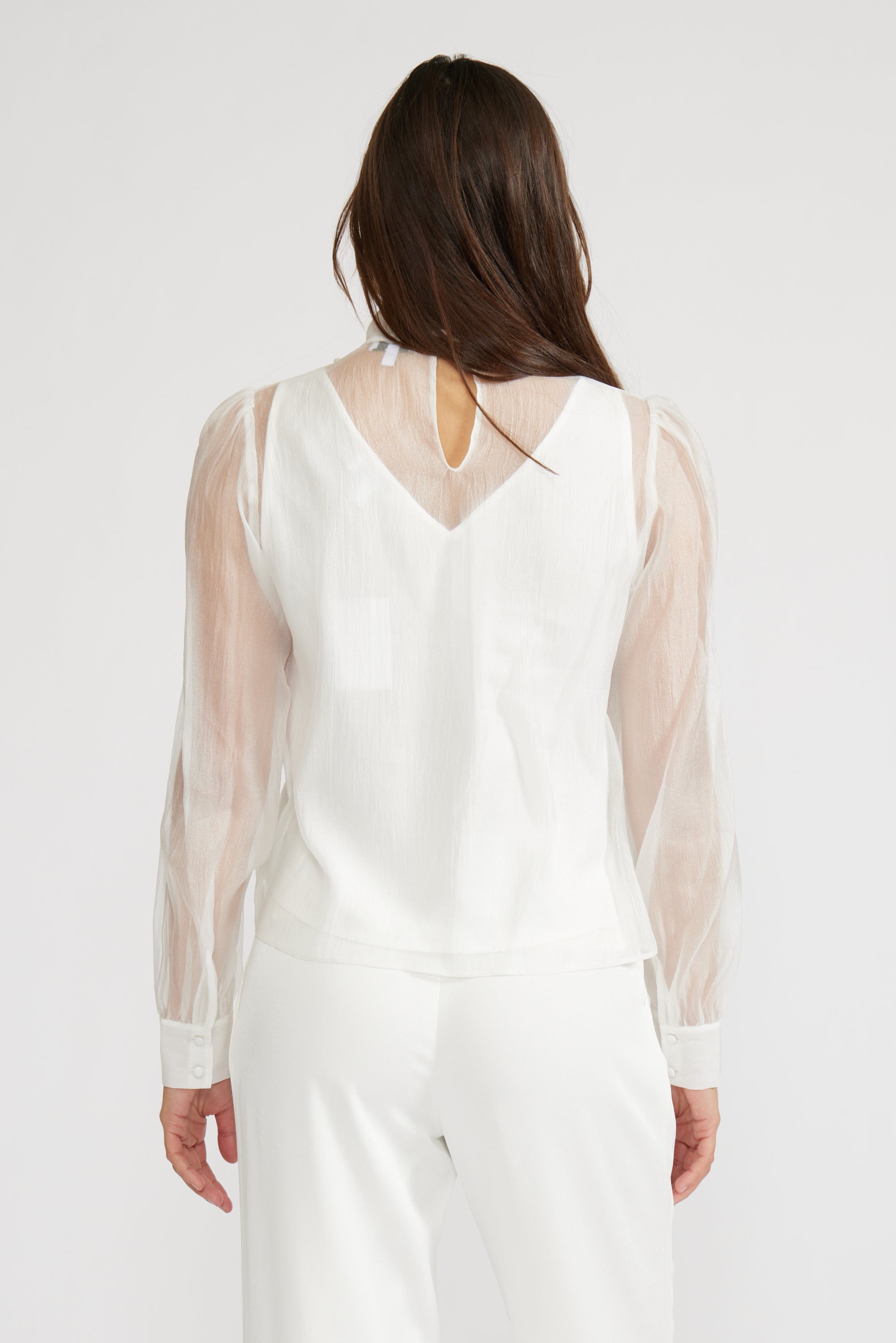 Natasia Sheer Blouse - White