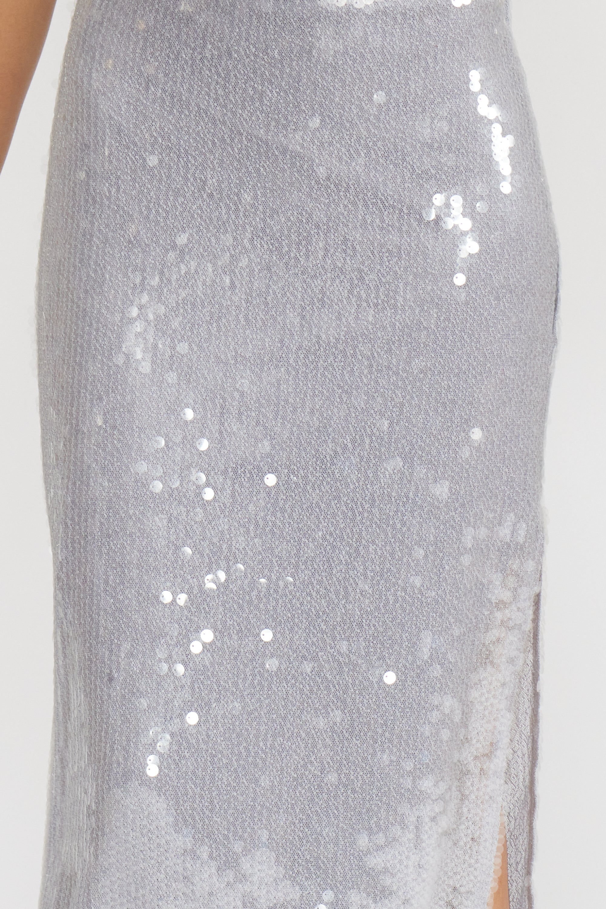 Katy Sequined Skirt - Silver