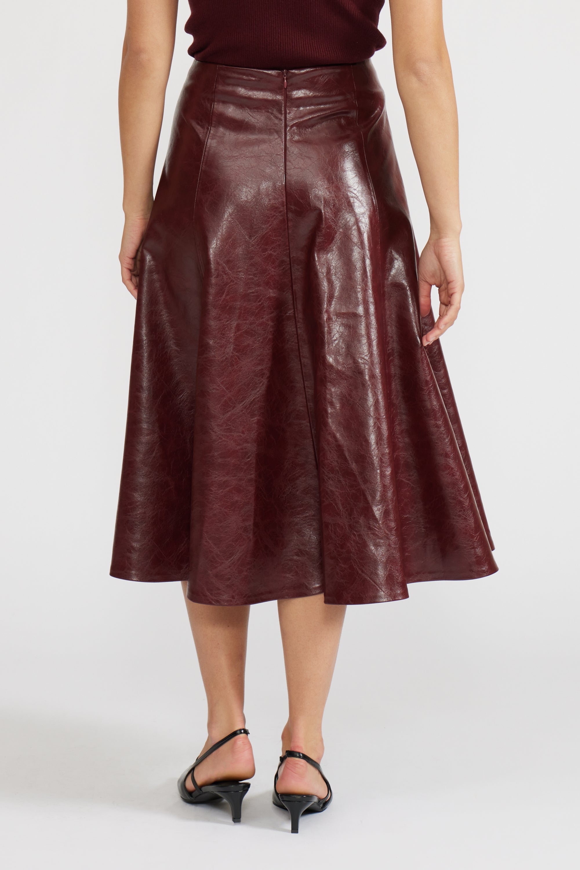 Oleksa Pleated Skirt - Burgundy