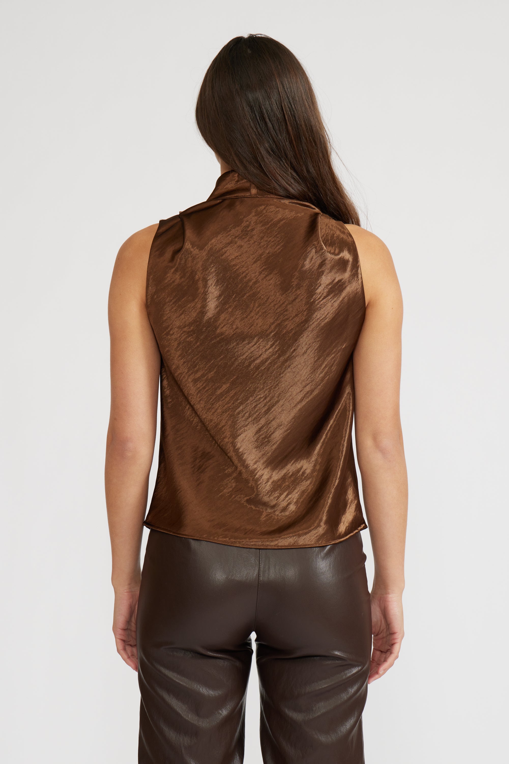 Dorothy Satin Top - Bronze