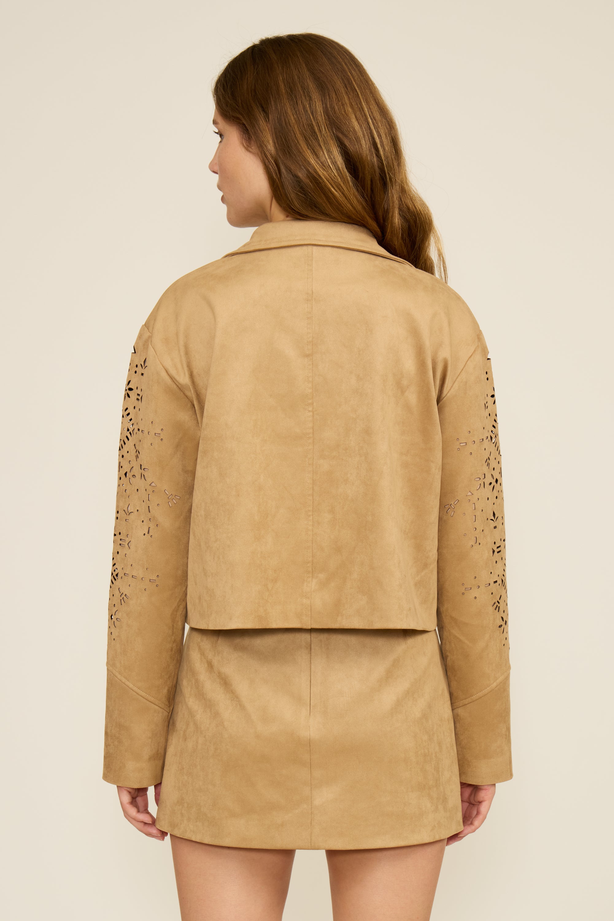 Presley Faux Suede Jacket - Tan