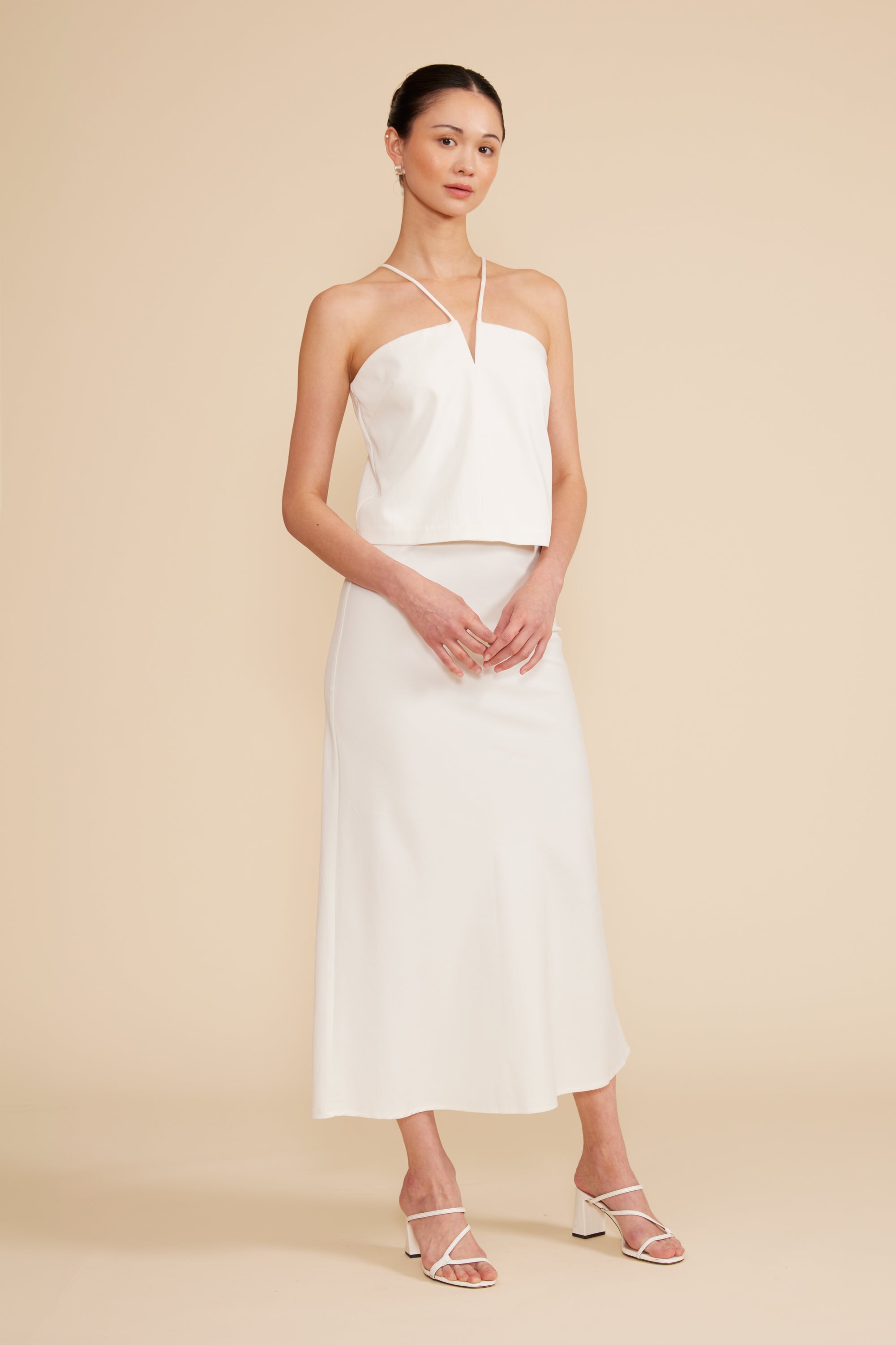 Stassi Bias Skirt - White